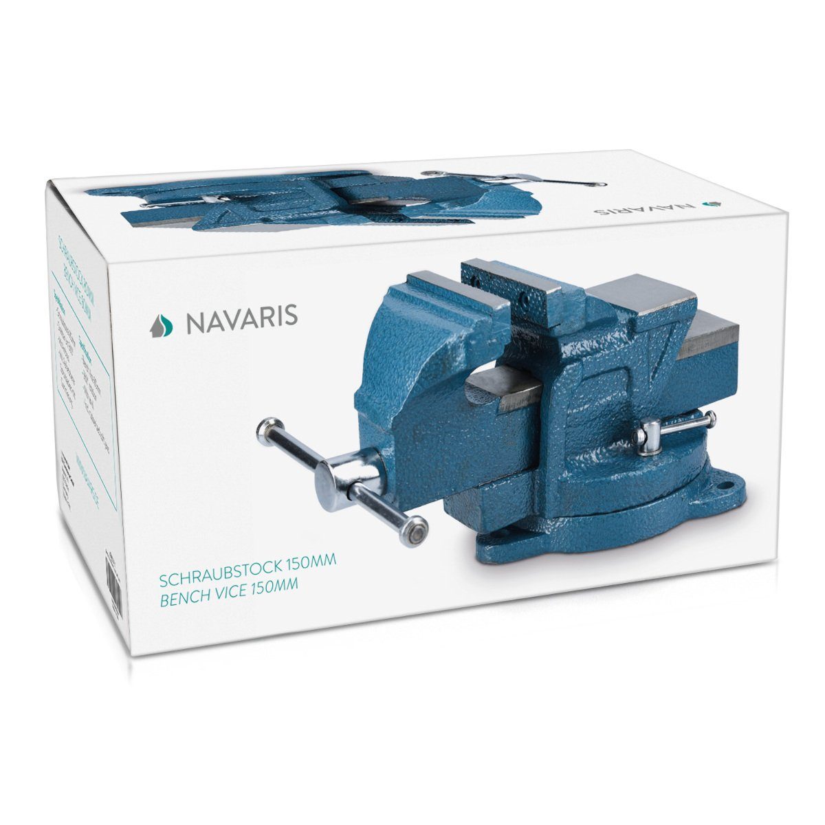 Navaris Schraubstock Schraubstock 150mm aus Gusseisen, 135mm max. 2000kg - Spannweite