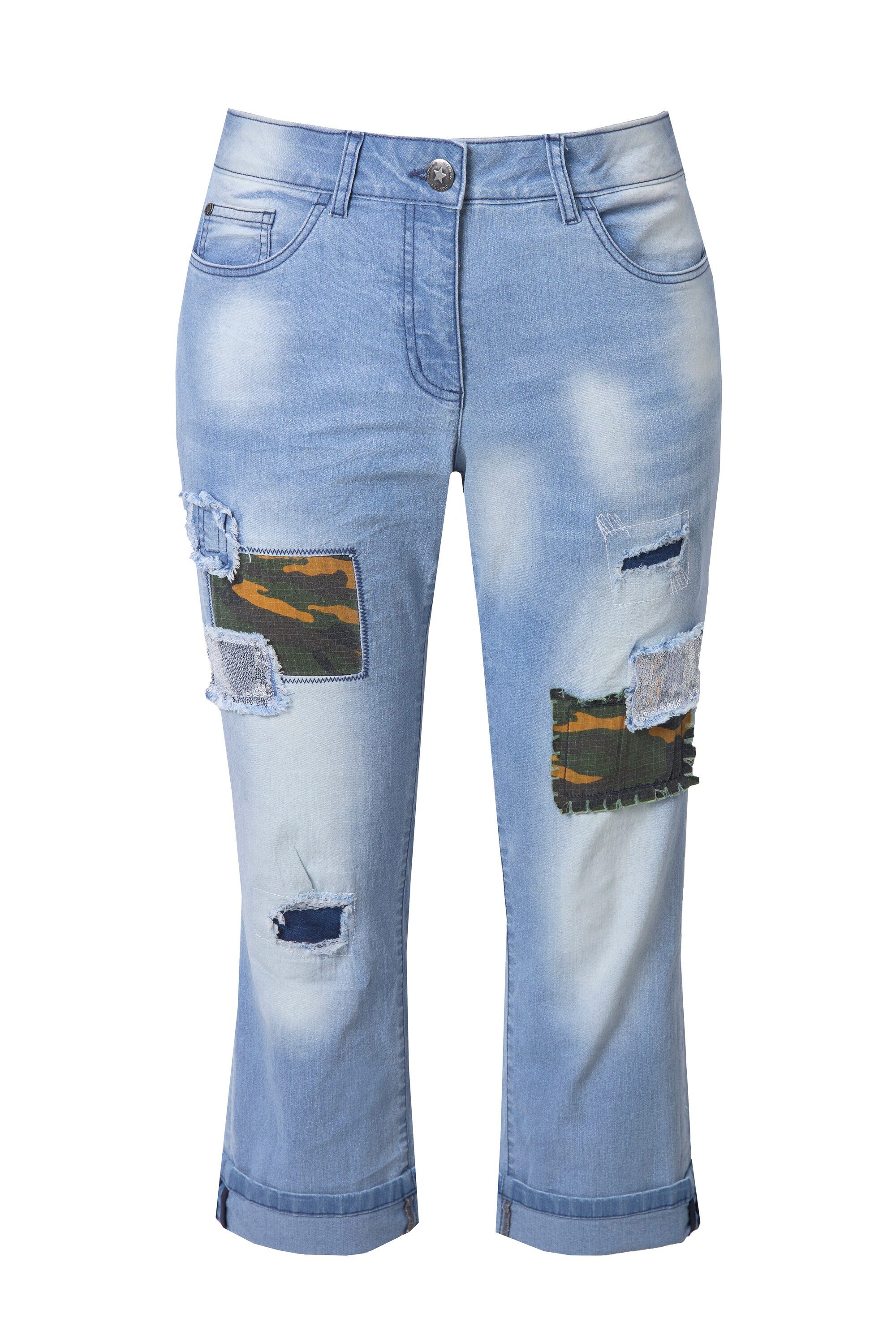 Angel of Style Regular-fit-Jeans 7/8-Jeans Amy Straight Fit Camouflage-Patc günstig online kaufen