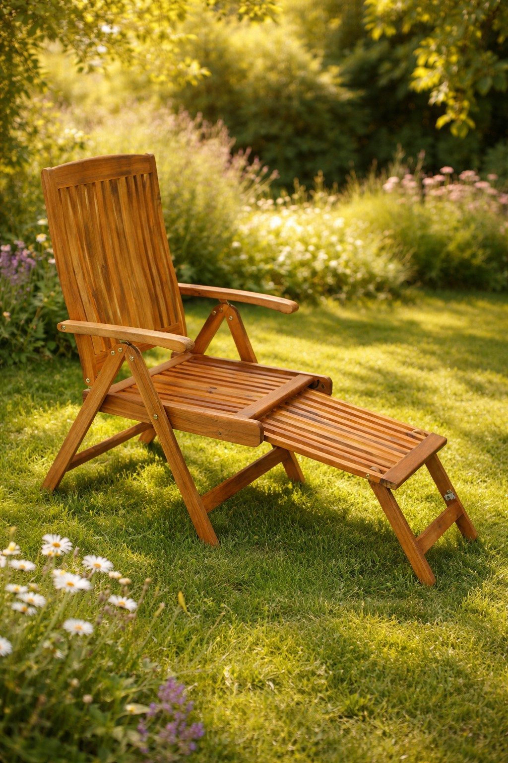DEGAMO Gartenstuhl MARACANA, mit Relaxfunktion: klappbar + verstellbar, Fussteil ausziehbar, Akazie – Bild 2 von 5