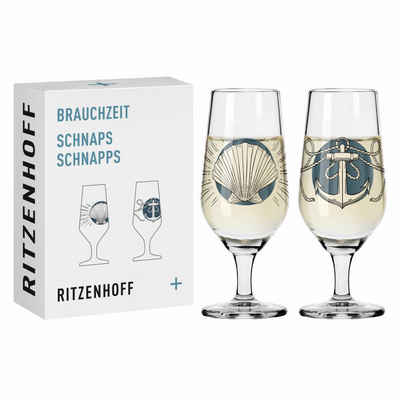 Ritzenhoff Schnapsglas 2er-Set Brauchzeit 001, 002, Kristallglas, Made in Germany