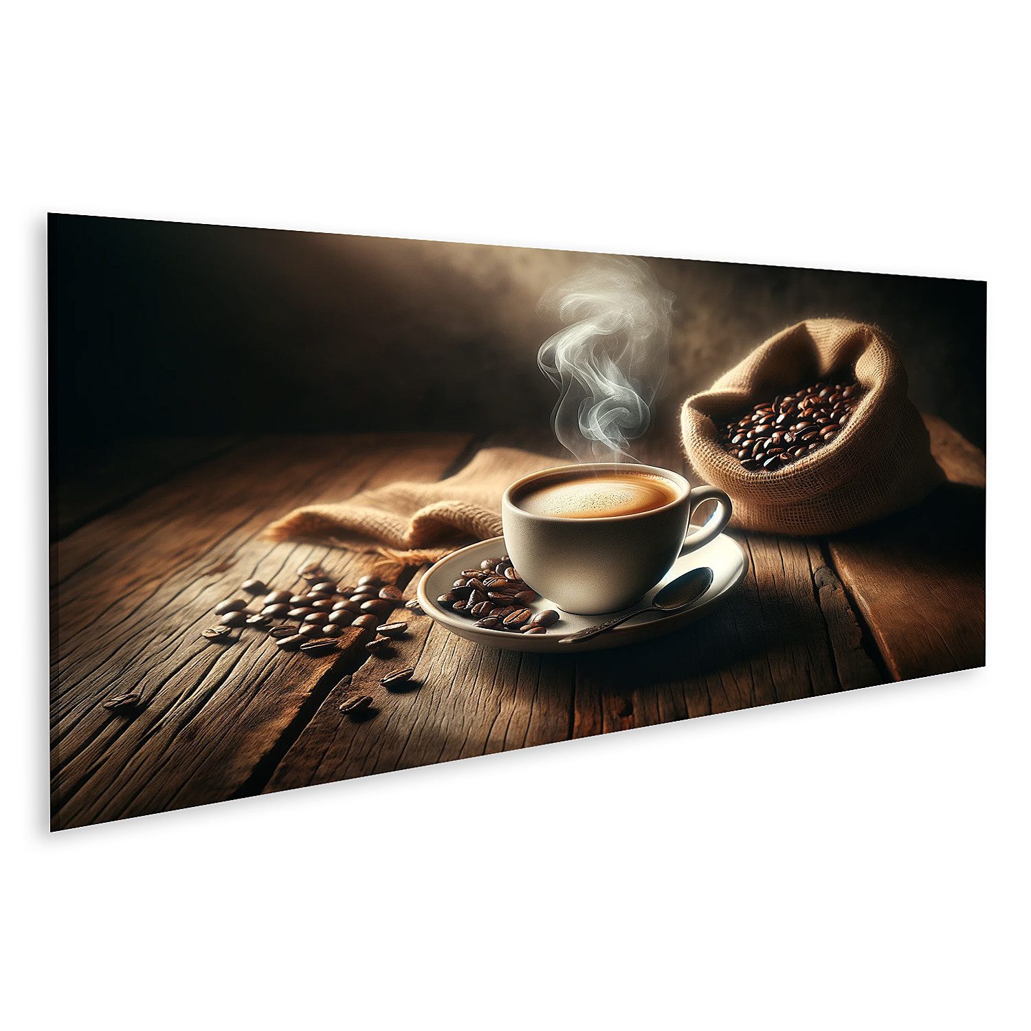 islandburner Leinwandbild Dampfende Kaffee cremige Oberfläche günstig online kaufen