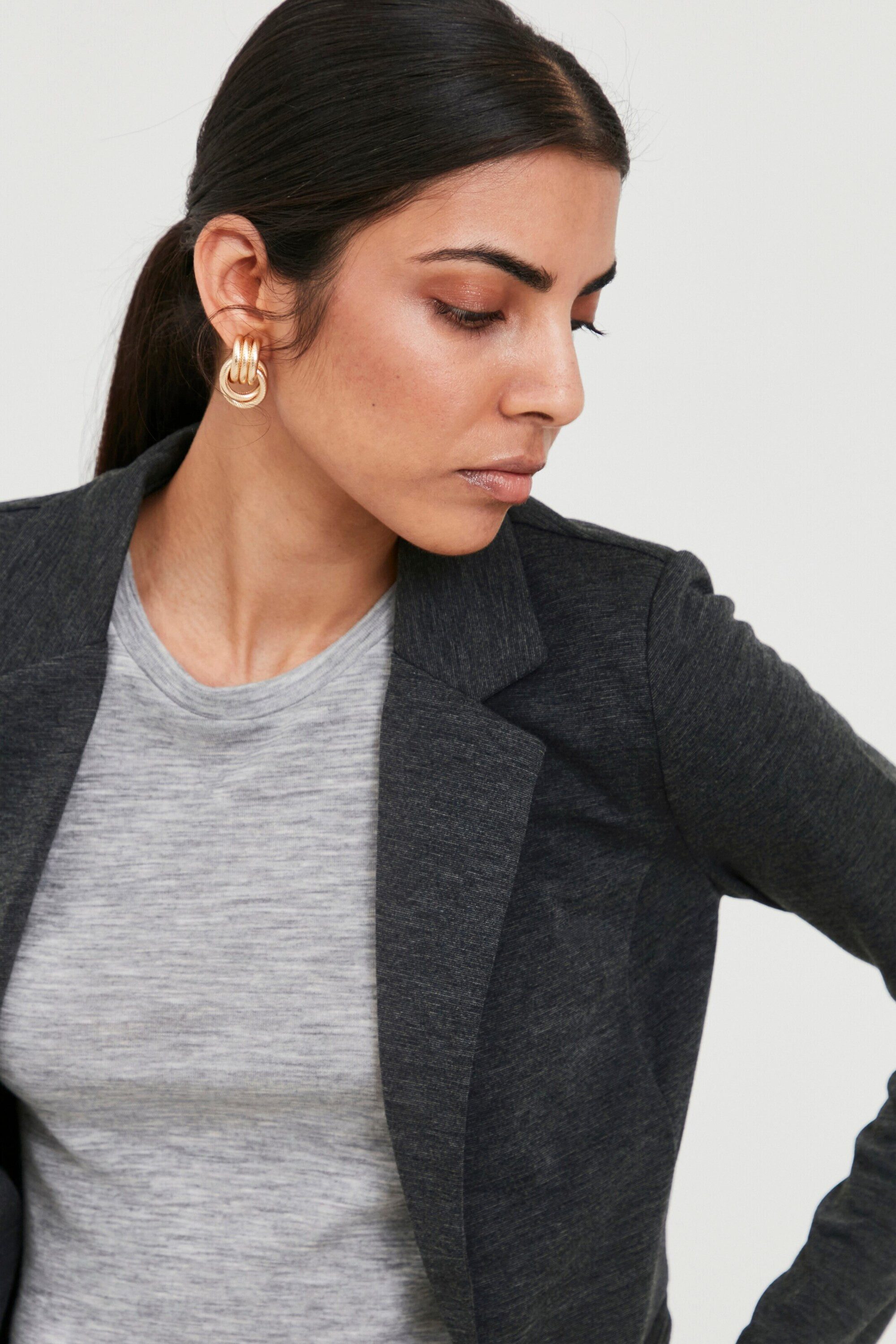 ICHI Kurzblazer Kate (1-tlg) Plain/ohne Details