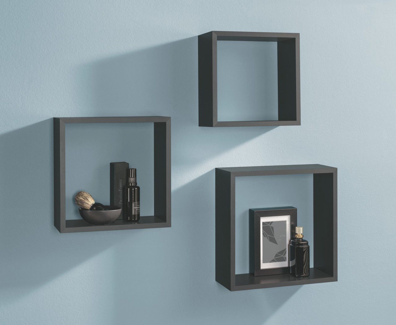 Dolle Wandregal Dolle Würfelregal Frame 30 x 30 cm schwarz 3er-Set