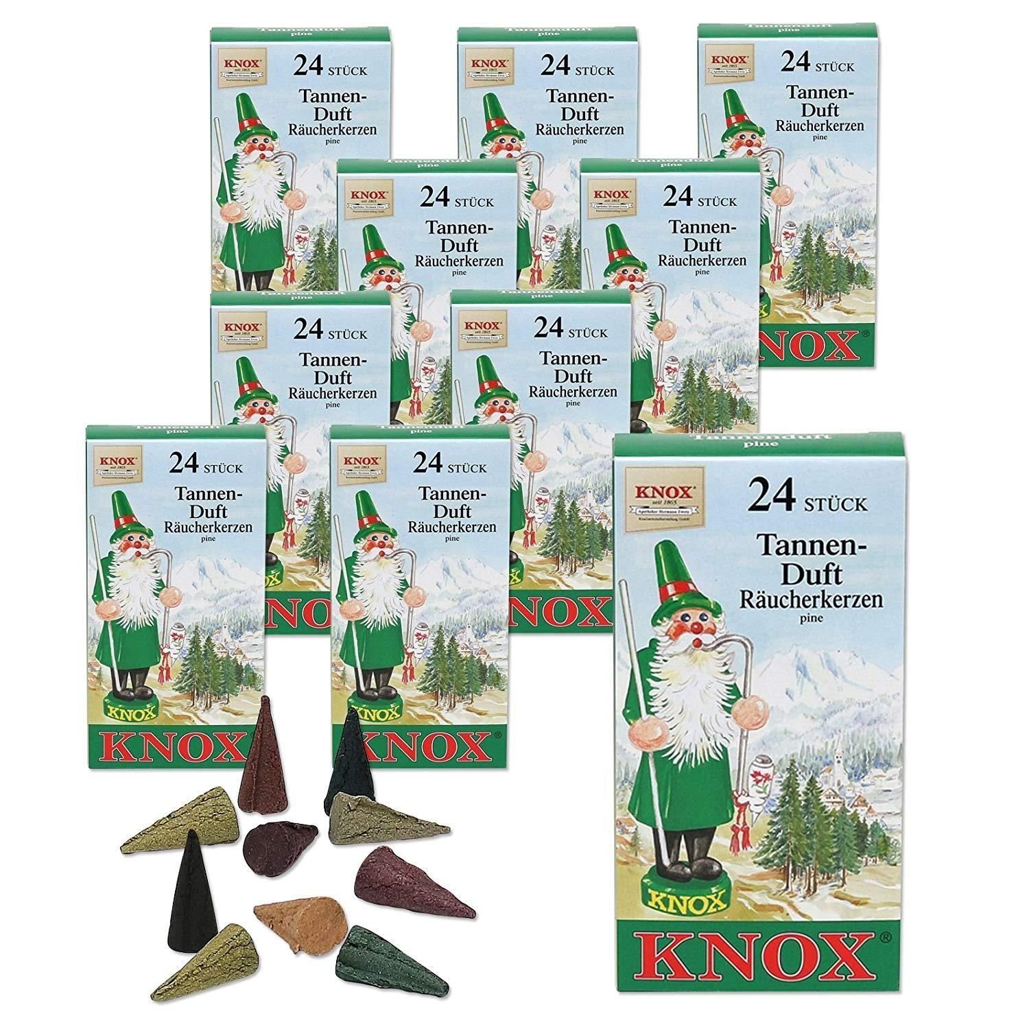 KNOX Räucherkegel 10 Päckchen Räucherkerzen- Tanne - 24er Packung
