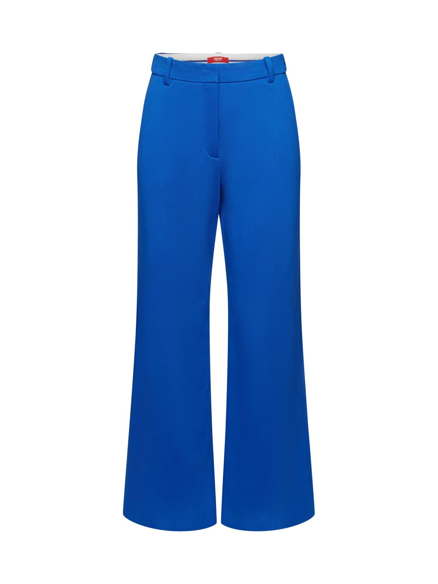 Esprit Stoffhose Gerade geschnittene Hose aus Piqué-Jersey BRIGHT BLUE