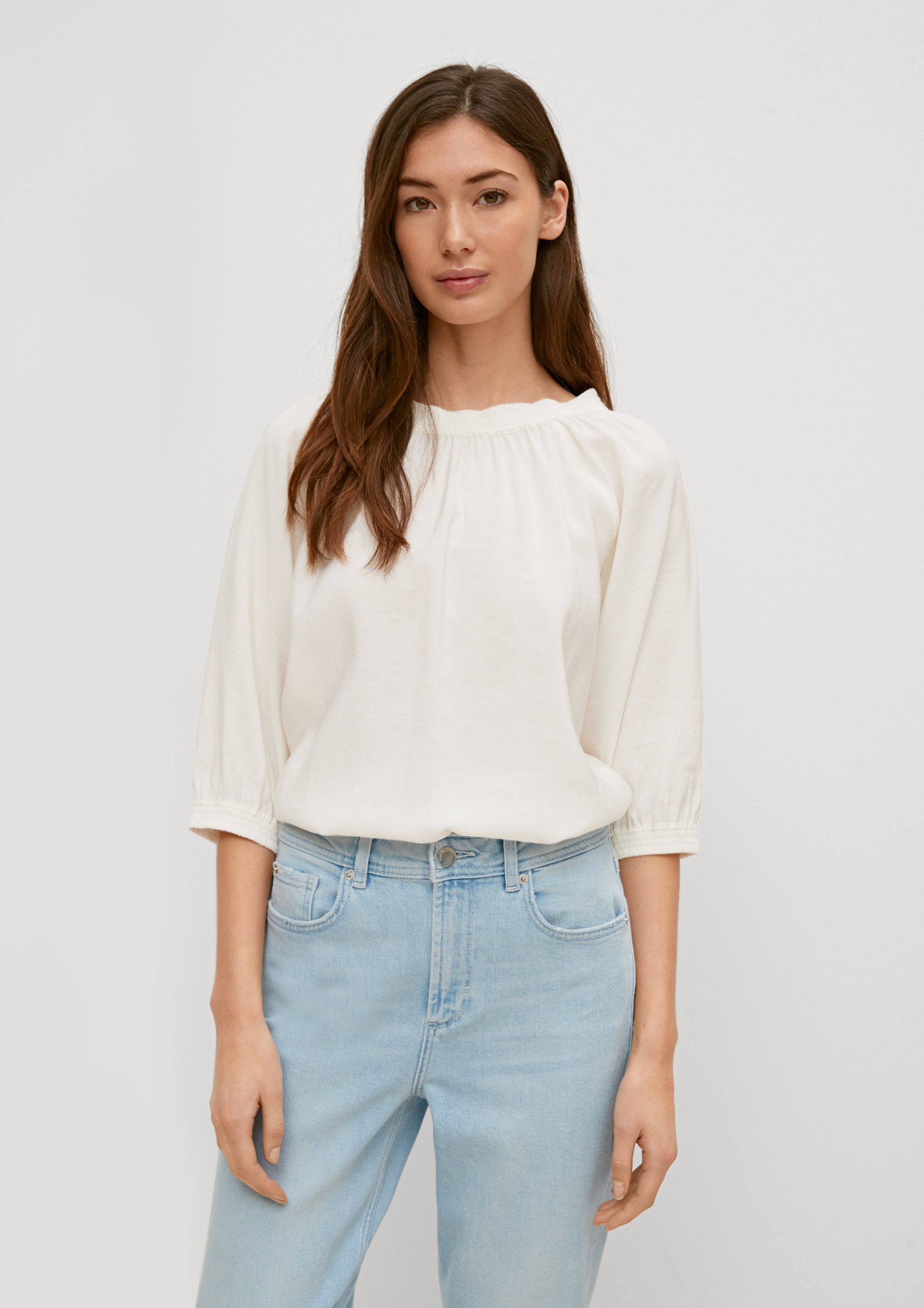 comma Kurzarmbluse Bluse Bluse aus Modalmix günstig online kaufen