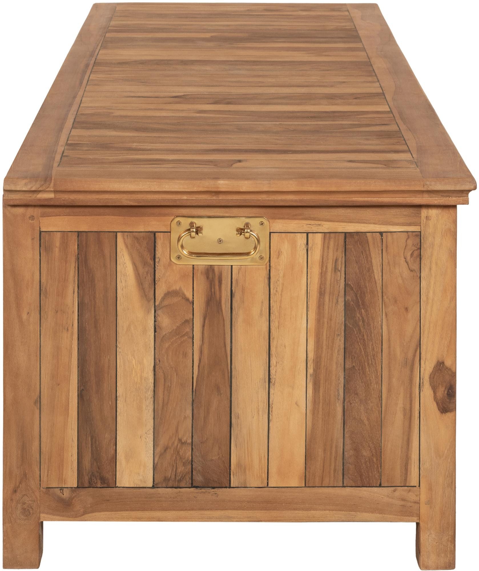 TPFGarden Gartenbox Novara - Gartenbox aus hochwertigem wasserabweisendem Teakholz (Aufbewahrungsbox Garten - Gartentruhe Teakholz, Gartenbox mit hochwertigen Gasdruckfedern), Maße: Volumen 382 Liter - Außenmaße: (TxBxH): 63 x 140 x 77cm