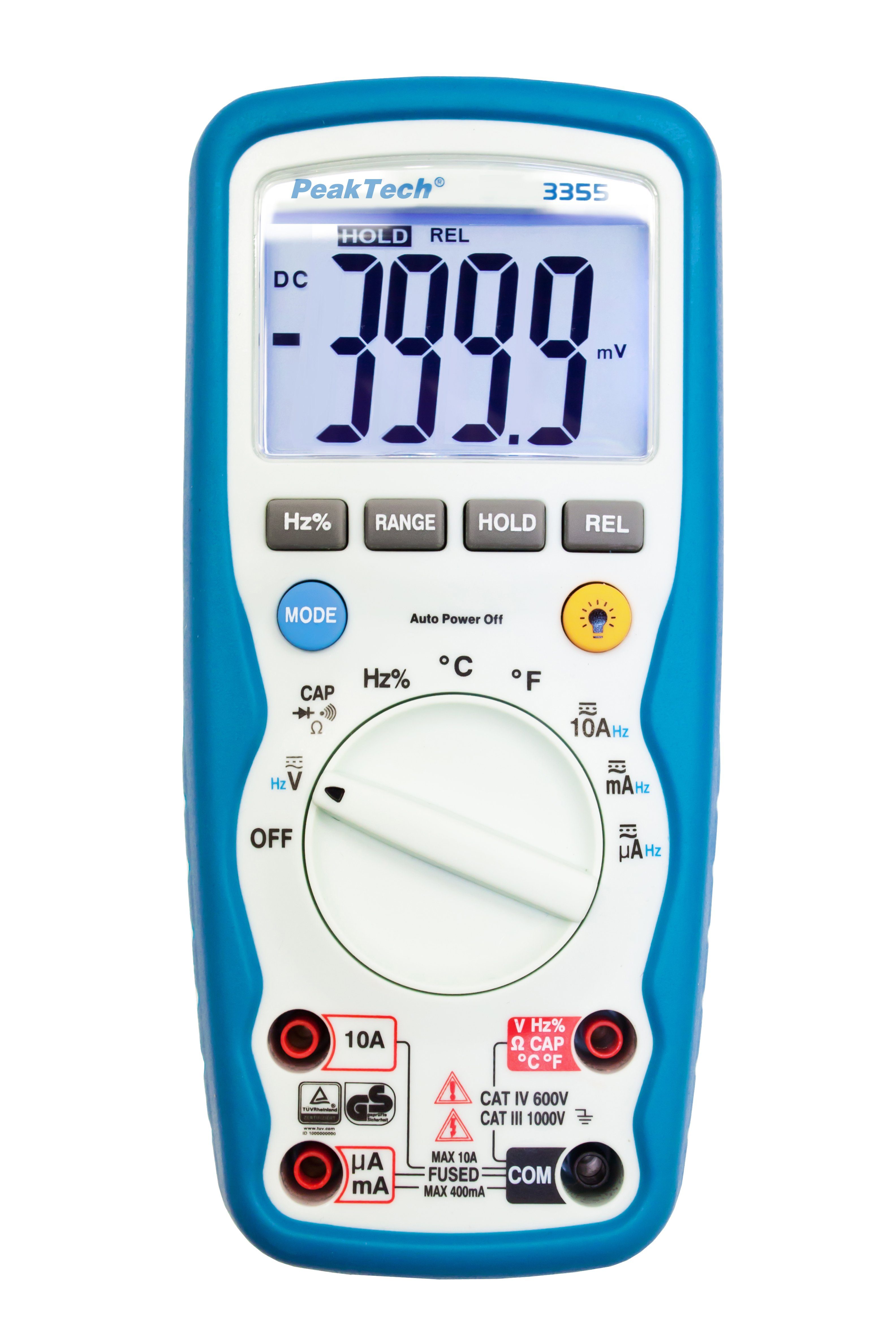 PeakTech Multimeter PeakTech 3355: Digitalmultimeter ~ 4.000 Counts ~ 1000V / 10A AC/DC