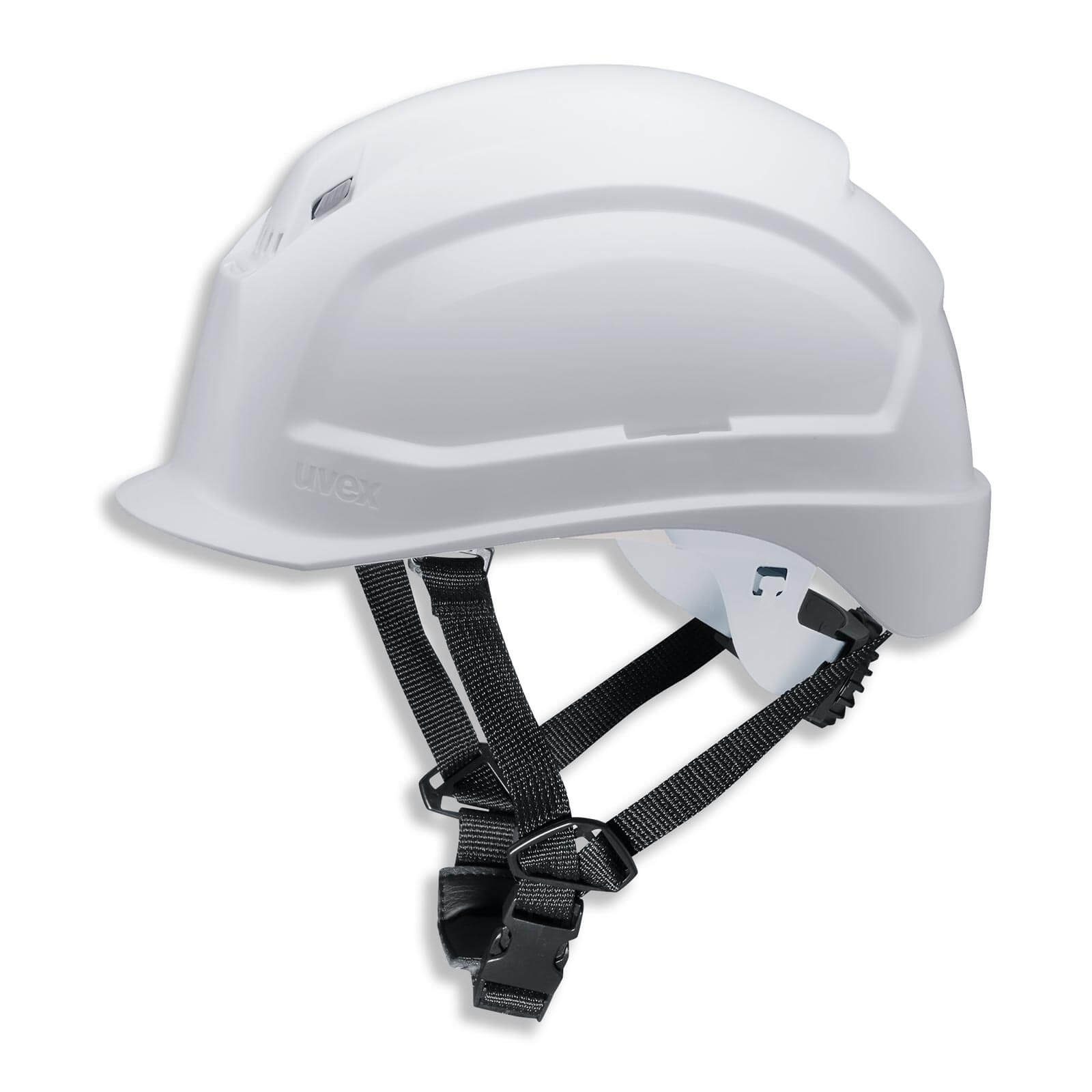 Uvex Schutzhelm pheos S-KR - Arbeitsschutz-Helm - Vormontierter 4-Punkt Kinnriemen weiß