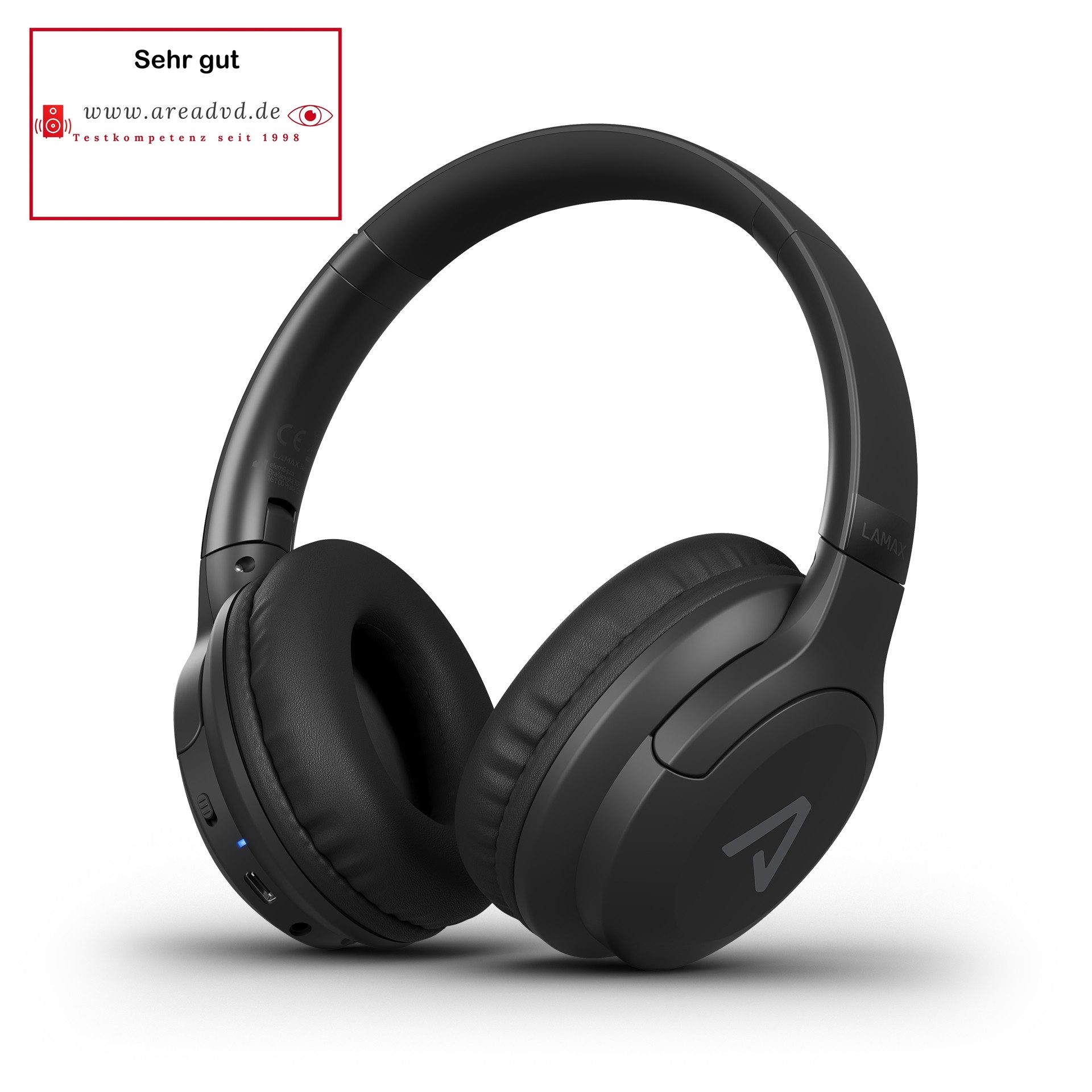 LAMAX Base2, Bluetooth 5.3, bis zu 48 Stunden Akkulaufzeit Bluetooth-Kopfhörer (Siri, Google Assistant, Bluetooth, leichtes Design, modernes USB-C, Mikrofon für Anrufe)