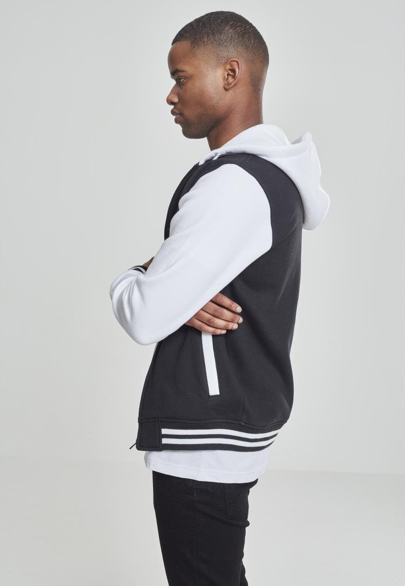 URBAN CLASSICS Sweatjacke Zip blk/wht Hoody Herren 2-tone (1-tlg)