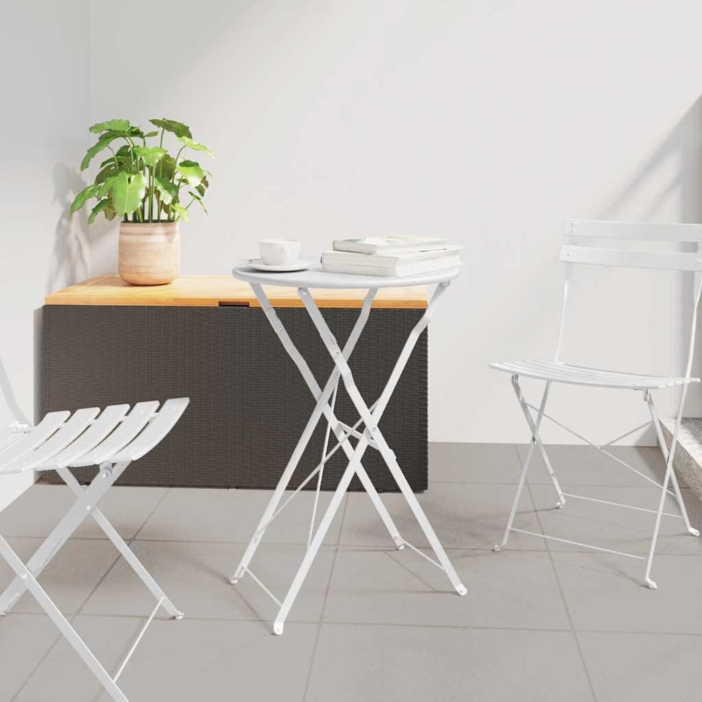 vidaXL Gartentisch Bistrotisch Weiß Ø 50 x 71 cm Pulverbeschichteter Stahl (1-St)