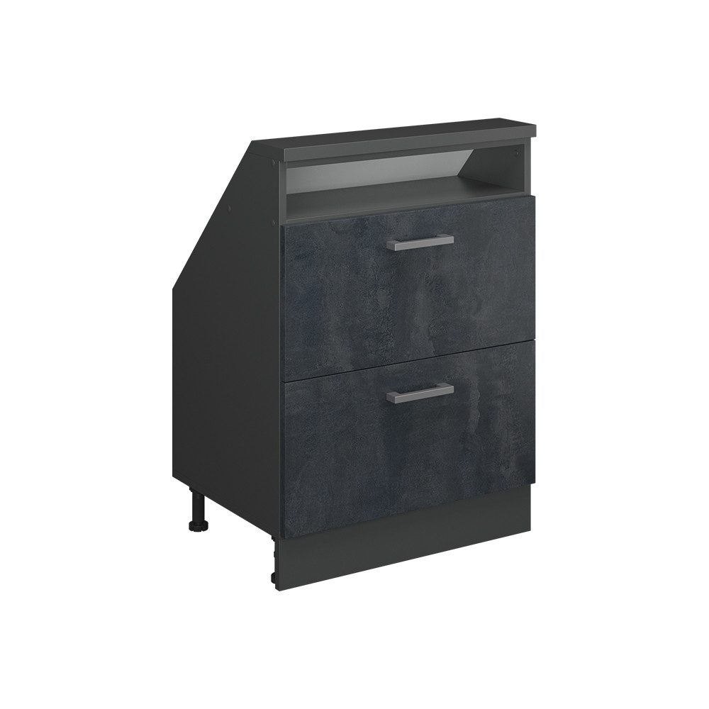 Vicco Unterschrank R-Line, Schwarz Beton/Anthrazit, 60 günstig online kaufen