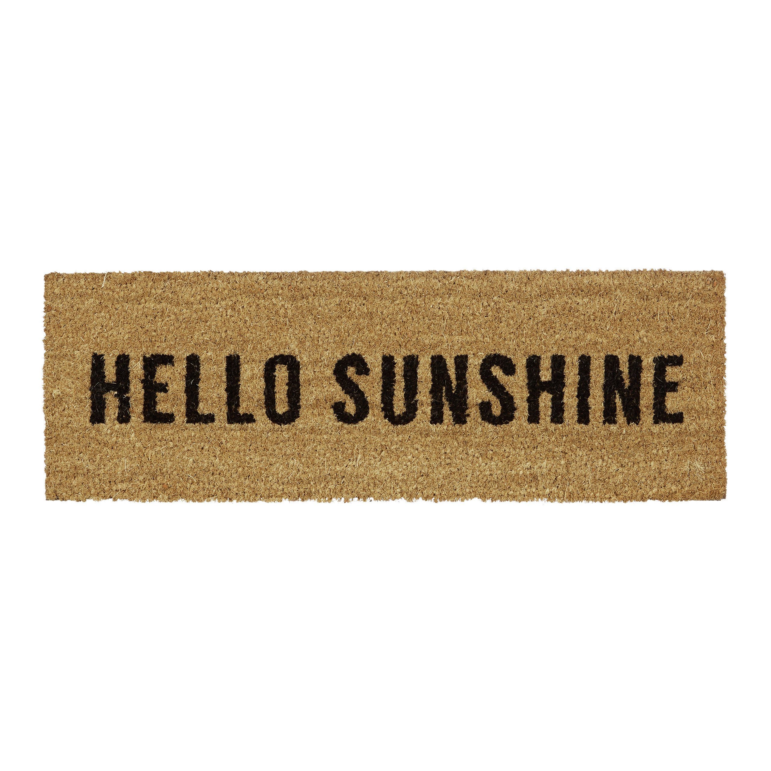relaxdays Fußmatte schmal HELLO SUNSHINE, Höhe: 15 mm günstig online kaufen