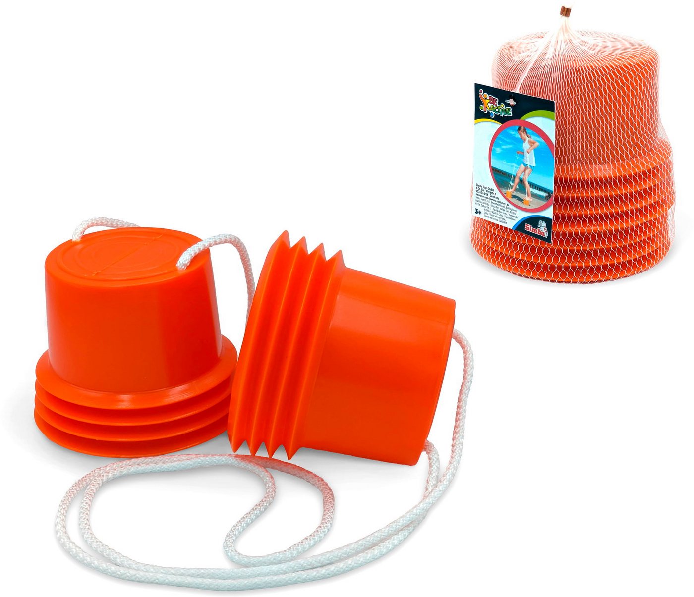 SIMBA Balanceboard Outdoor Spielzeug Topfstelzen 13 x 10 cm mit 120 cm Schnüren 107056205