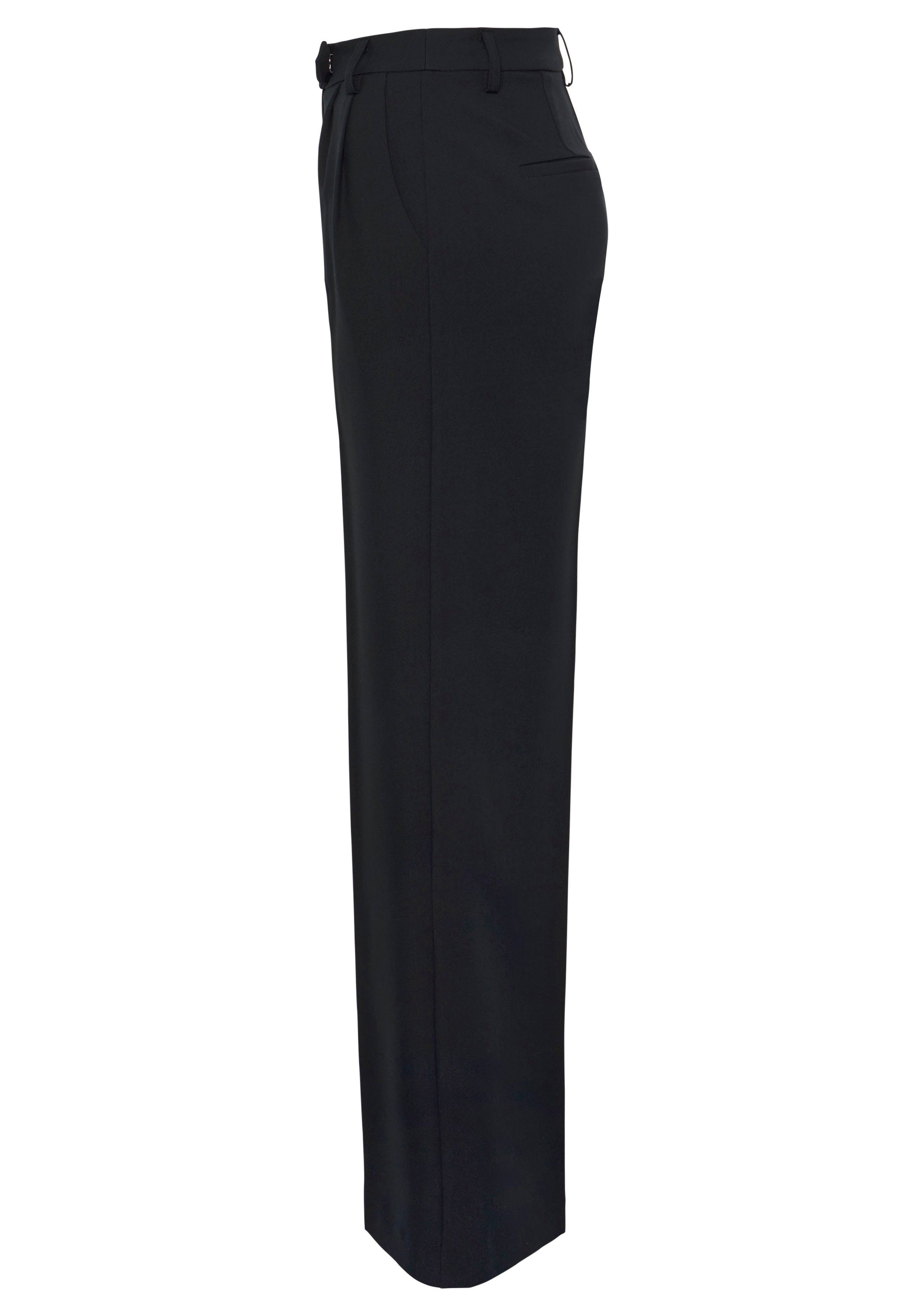 HECHTER PARIS mit Anzughose schwarz weitem Bein