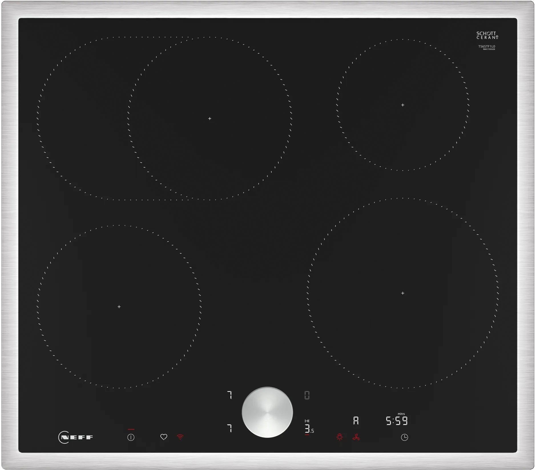 NEFF Induktions-Kochfeld N 50 T56STF1L0, Schnelle Powerstufe & präzise Steuerung mit dem Twist Pad®