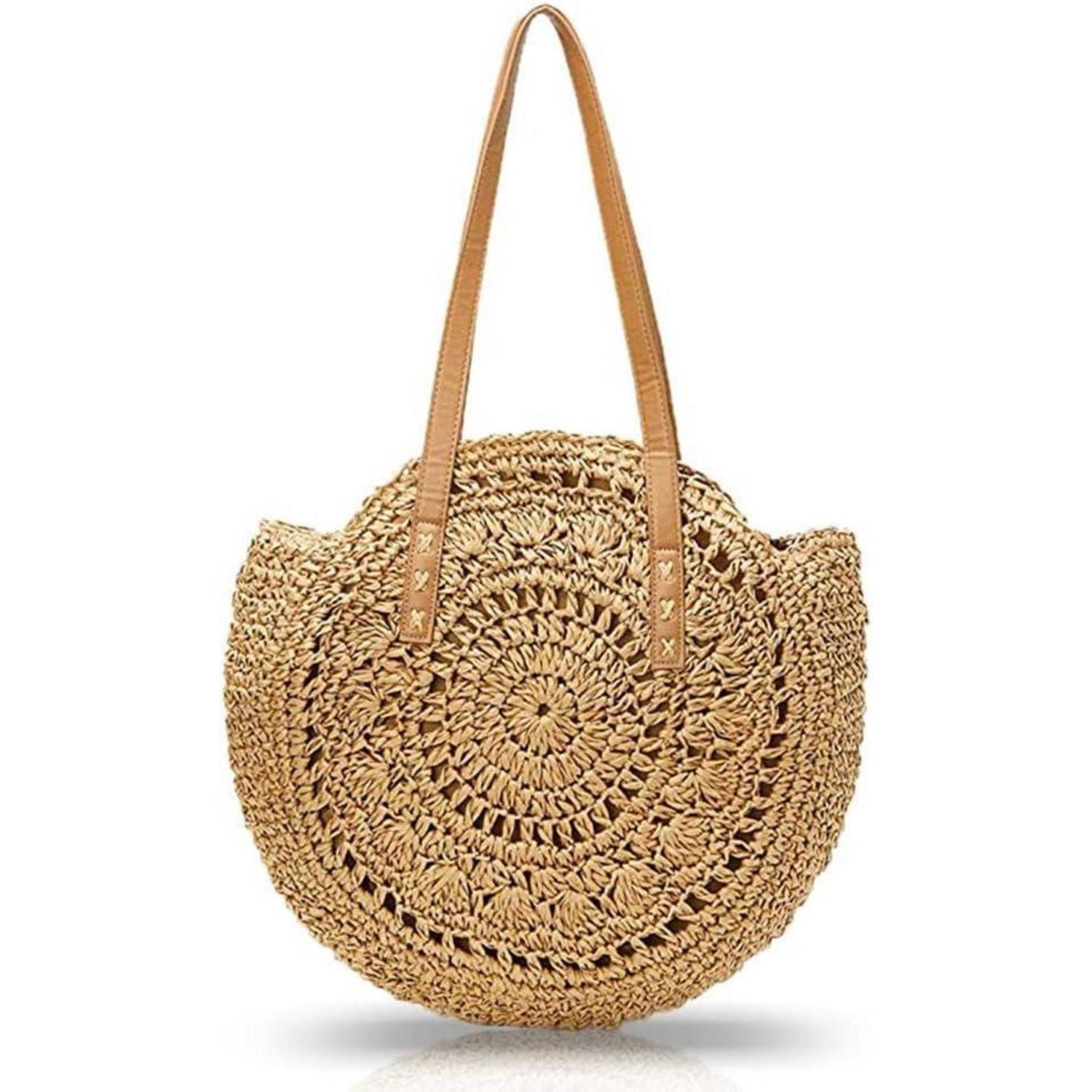 XL-Strandtasche Stroh Handtasche Damen Sommer Strandtasche Boho Stil Shopper