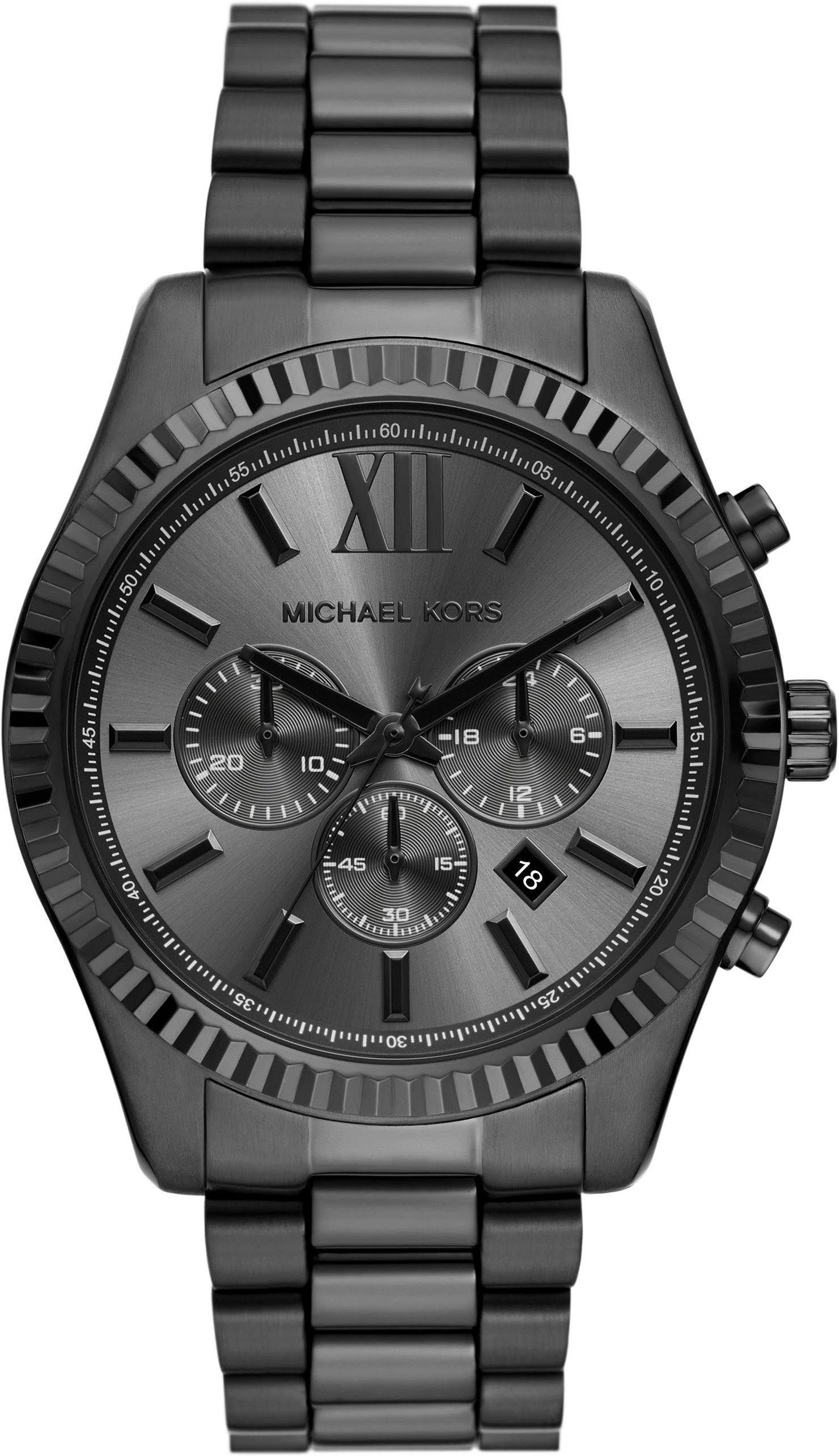 MICHAEL KORS Chronograph LEXINGTON, Quarzuhr, Armbanduhr, Herrenuhr, Stoppfunktion, 12/24-Std.-Anzeige