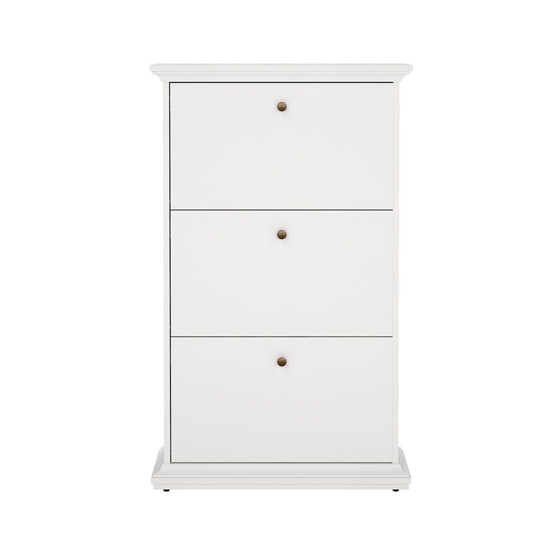 ebuy24 Schuhschrank Venedig Schuhschrank mit 3 Klappen in weiß.