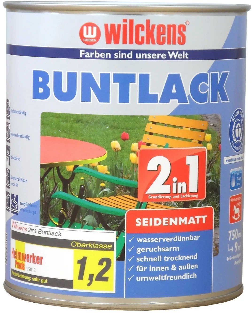 Feuerrot RAL Farben Lack seidenmatt 3000 Buntlack Wilckens 2in1 Wilckens