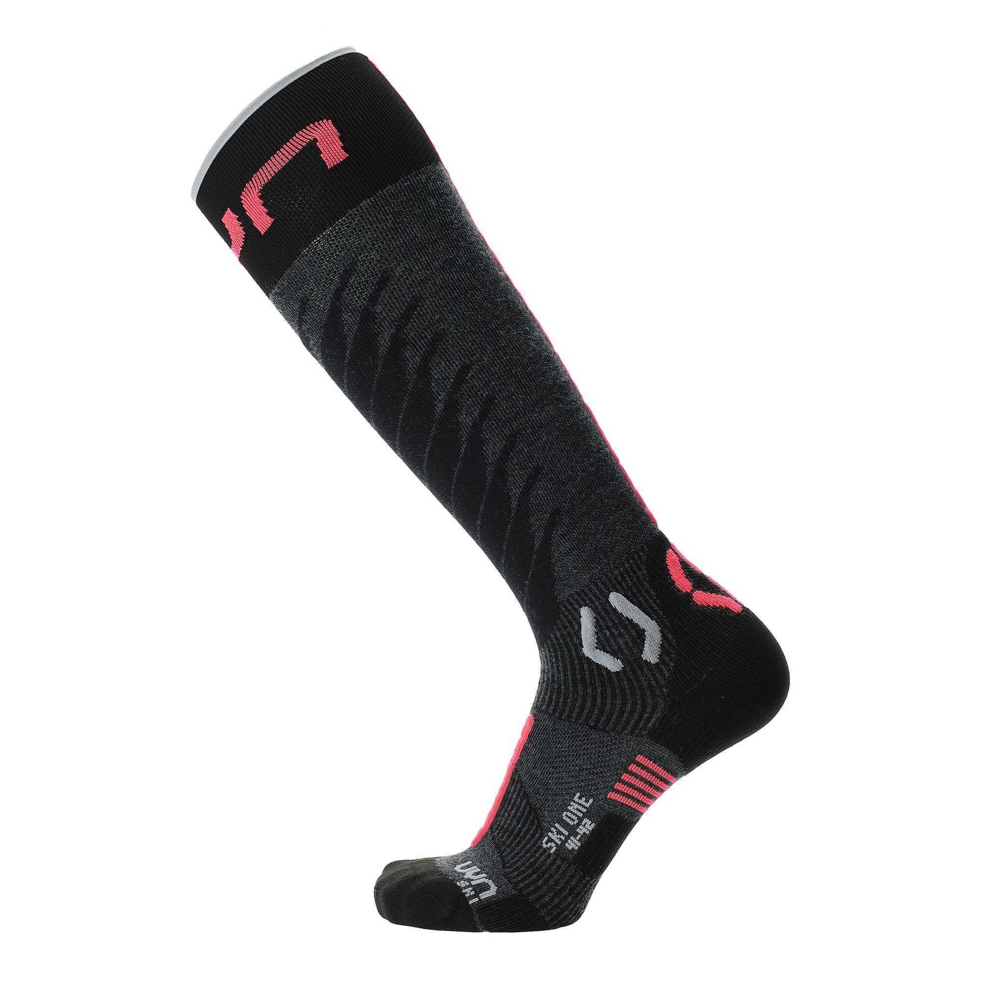 Sportsocken UYN Damen Ski Pink Anthracite - Socken One - Merinowolle Merino Socks,