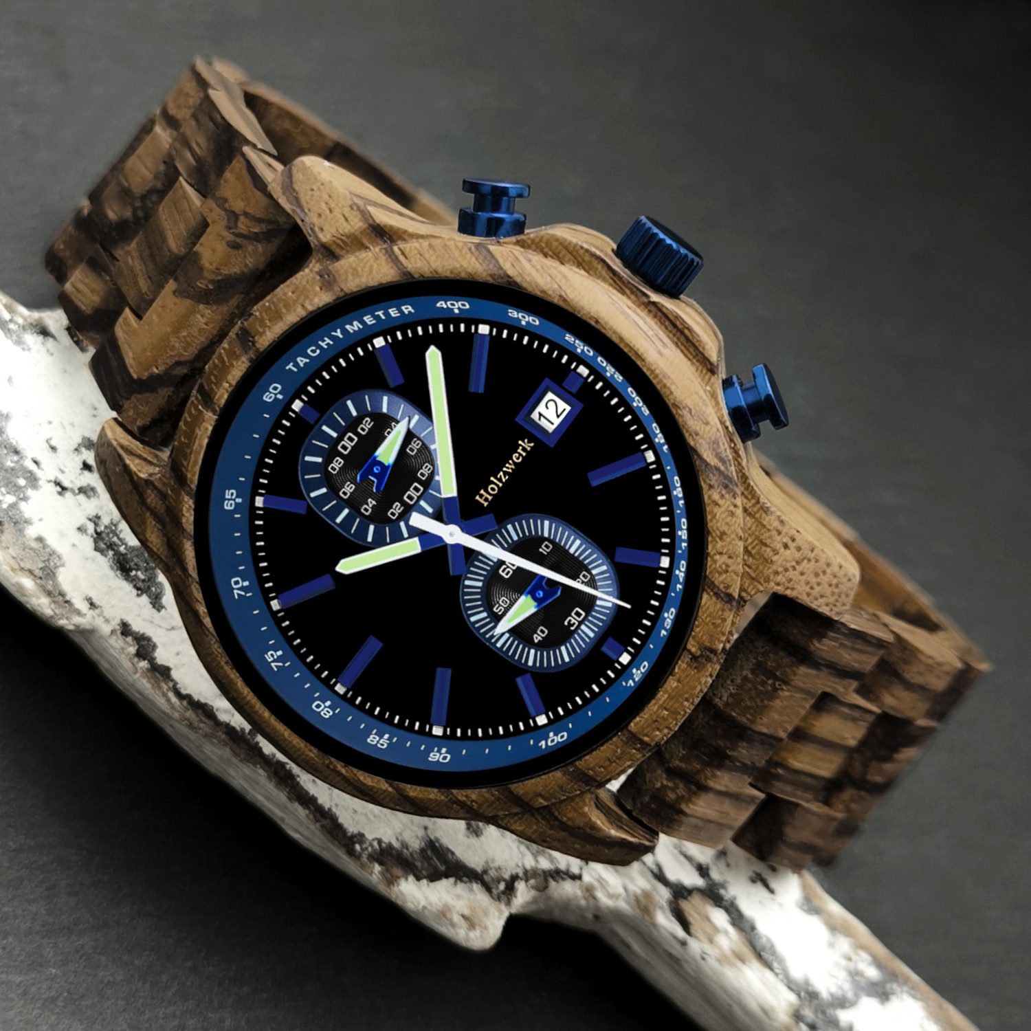 Holzwerk Chronograph Herren Designer Holz Armband günstig online kaufen