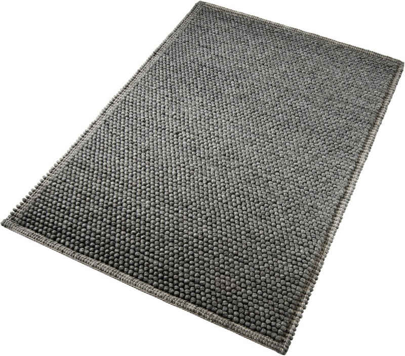 Teppich Bengt, andas, rechteckig, Höhe: 11 mm, Uni-Farben, Wollteppich, ideal im Wohnzimmer & Schlafzimmer