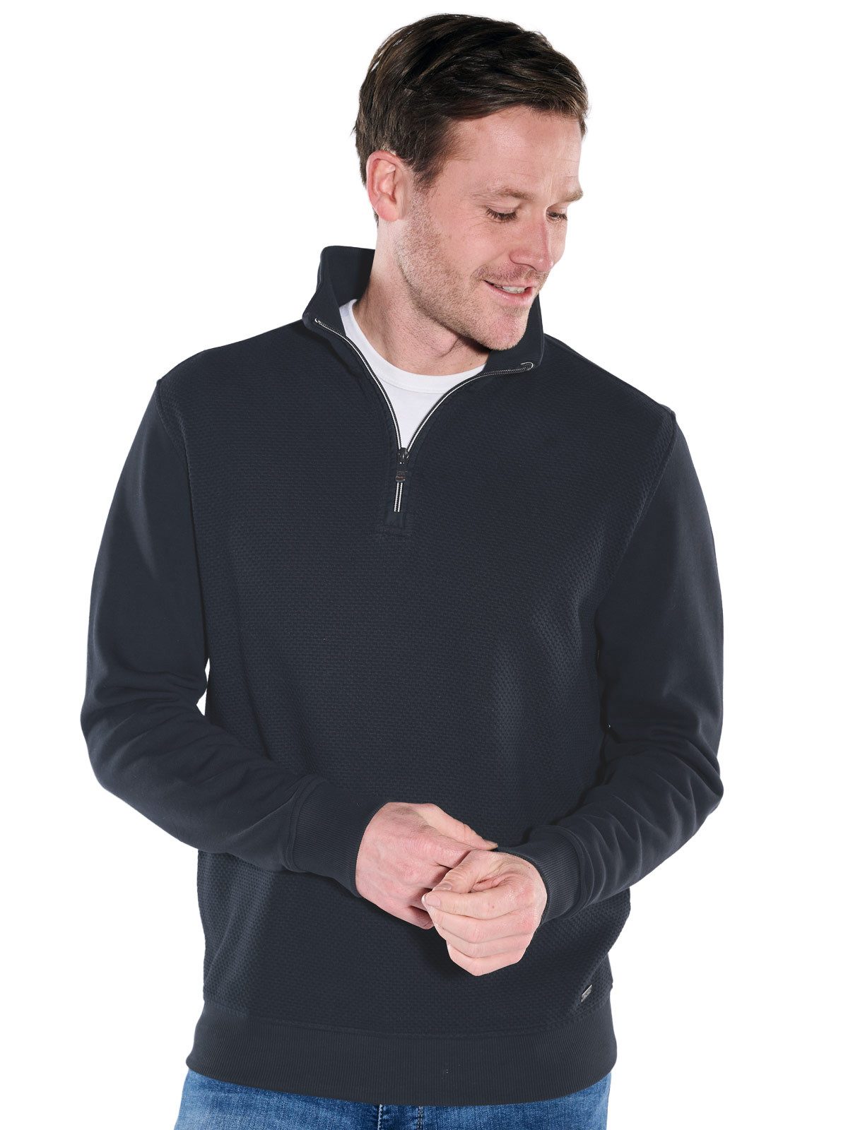 Engbers Sweatshirt Herren Sweatshirt Stehbund, Saphirblau
