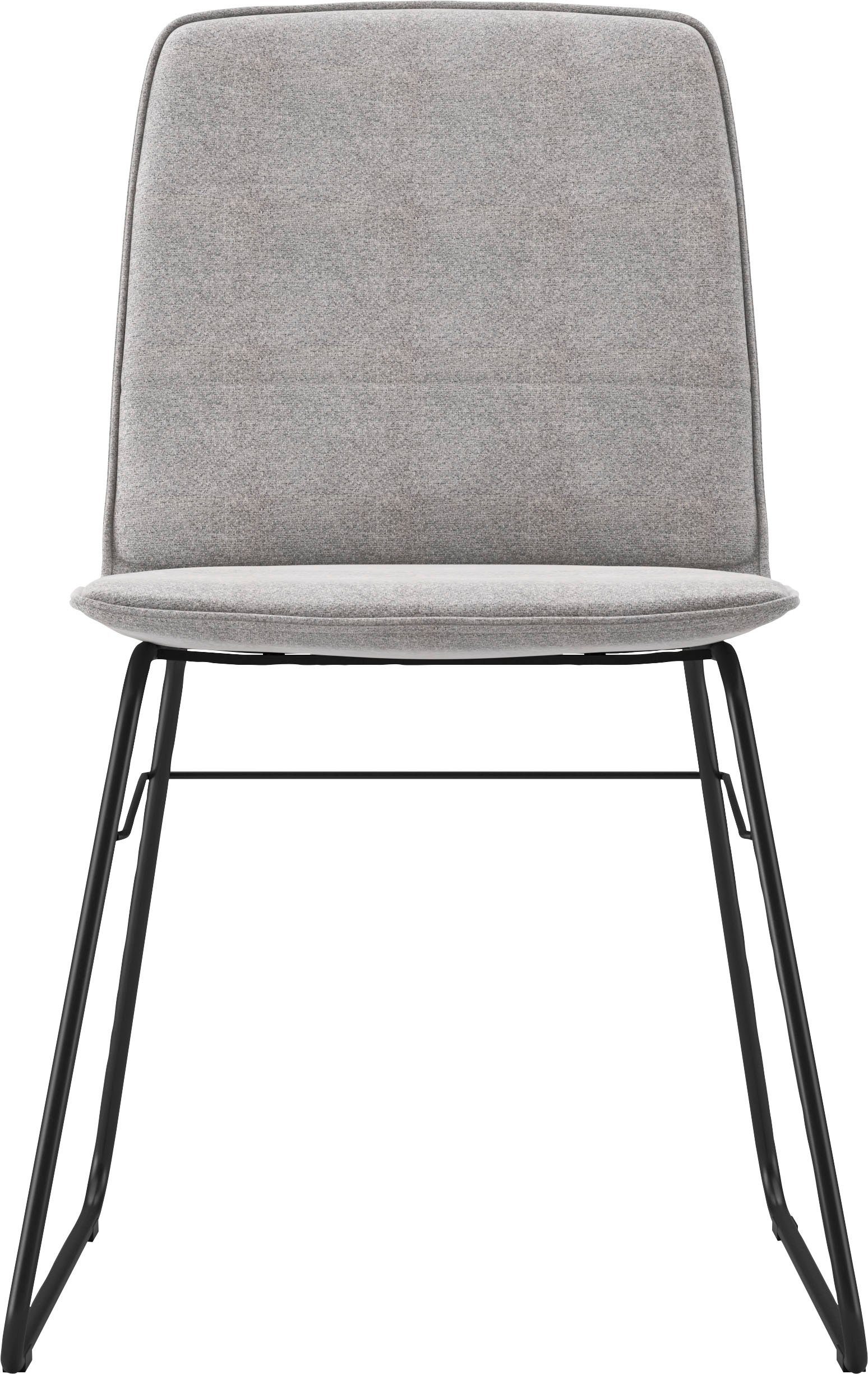 freistil ROLF BENZ Schalenstuhl 118, Stahlrohraußengestell tiefschwarz mit Husse