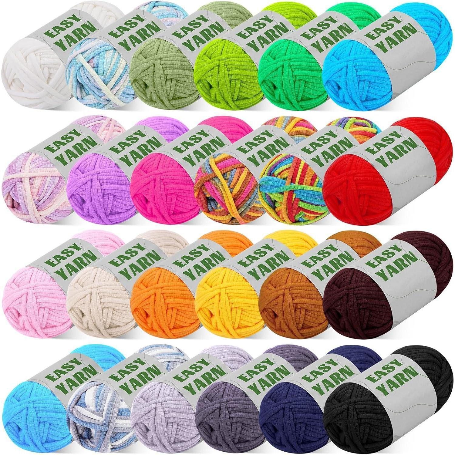 LuxusKollektion Häkelnadeln Häkelwolle Baumwolle Chenille 24x50g Häkelnadel 4mm