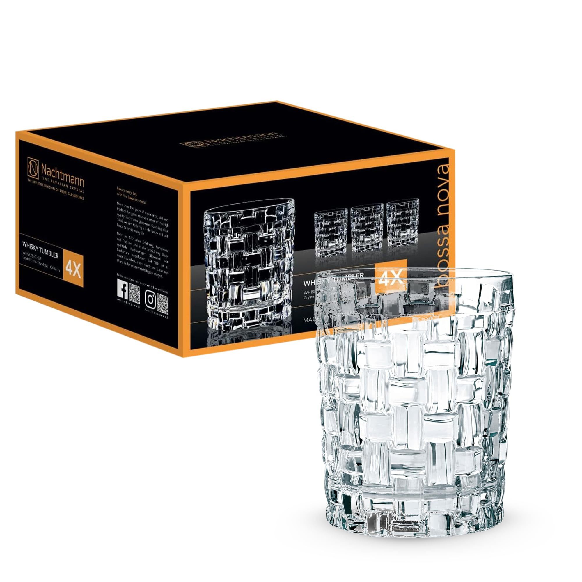 Nachtmann Whiskyglas Bossa Nova Whiskygläser 330 ml 4er Set, 4-tlg., Glas