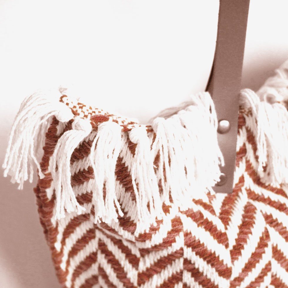 Schultertasche PAIA, im Boho-Style mit Echtleder Henkel