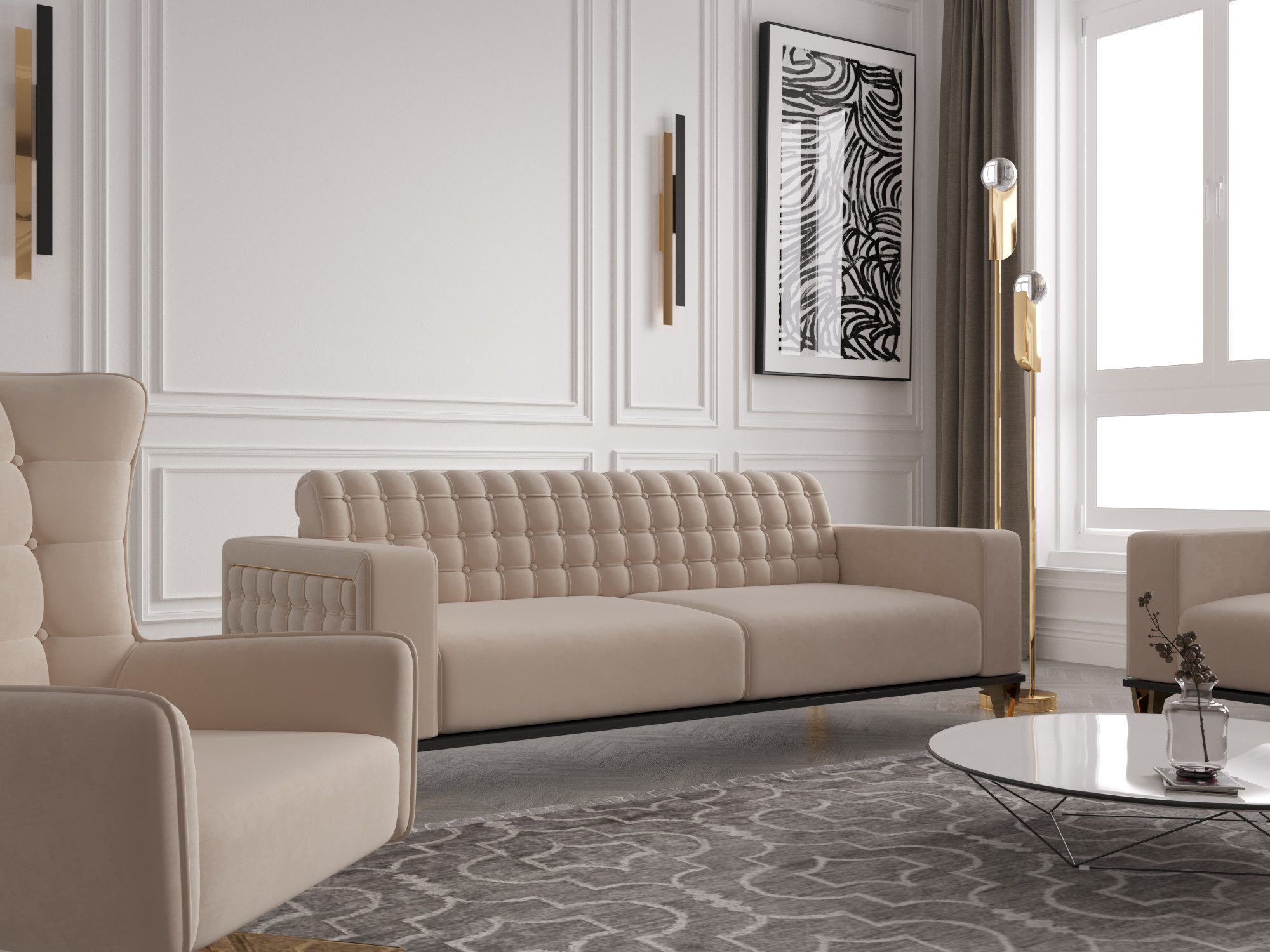 Möbeldreams Chesterfield-Sofa Sofa-Set Tina 3-2-1/3-3-1 / günstig online kaufen