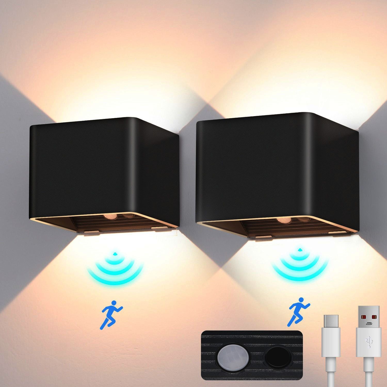oyajia LED Deckenleuchte 2 Stück Kabellose günstig online kaufen