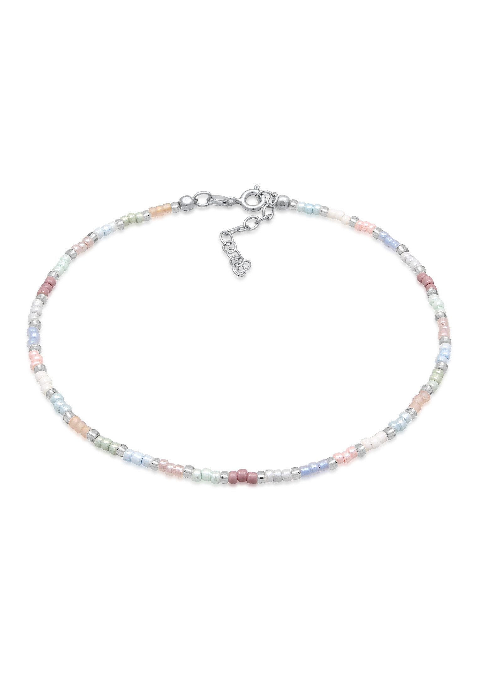 Elli Fußkette Glasperlen Pastell Sommeraccessoire 925 Sterling Silber günstig online kaufen