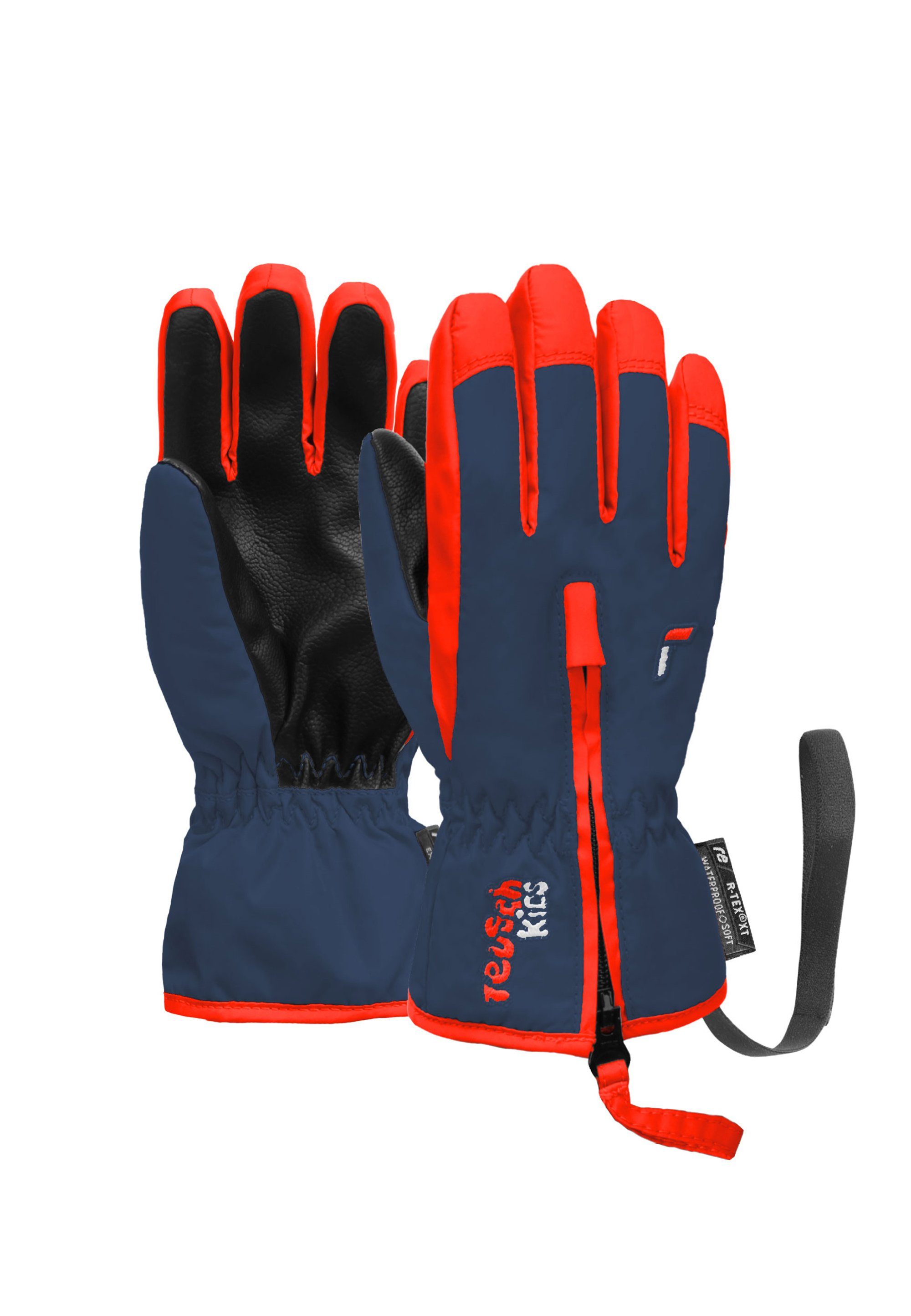 Reusch Skihandschuhe praktischer Handgelenkschlaufe rot-blau Ben mit