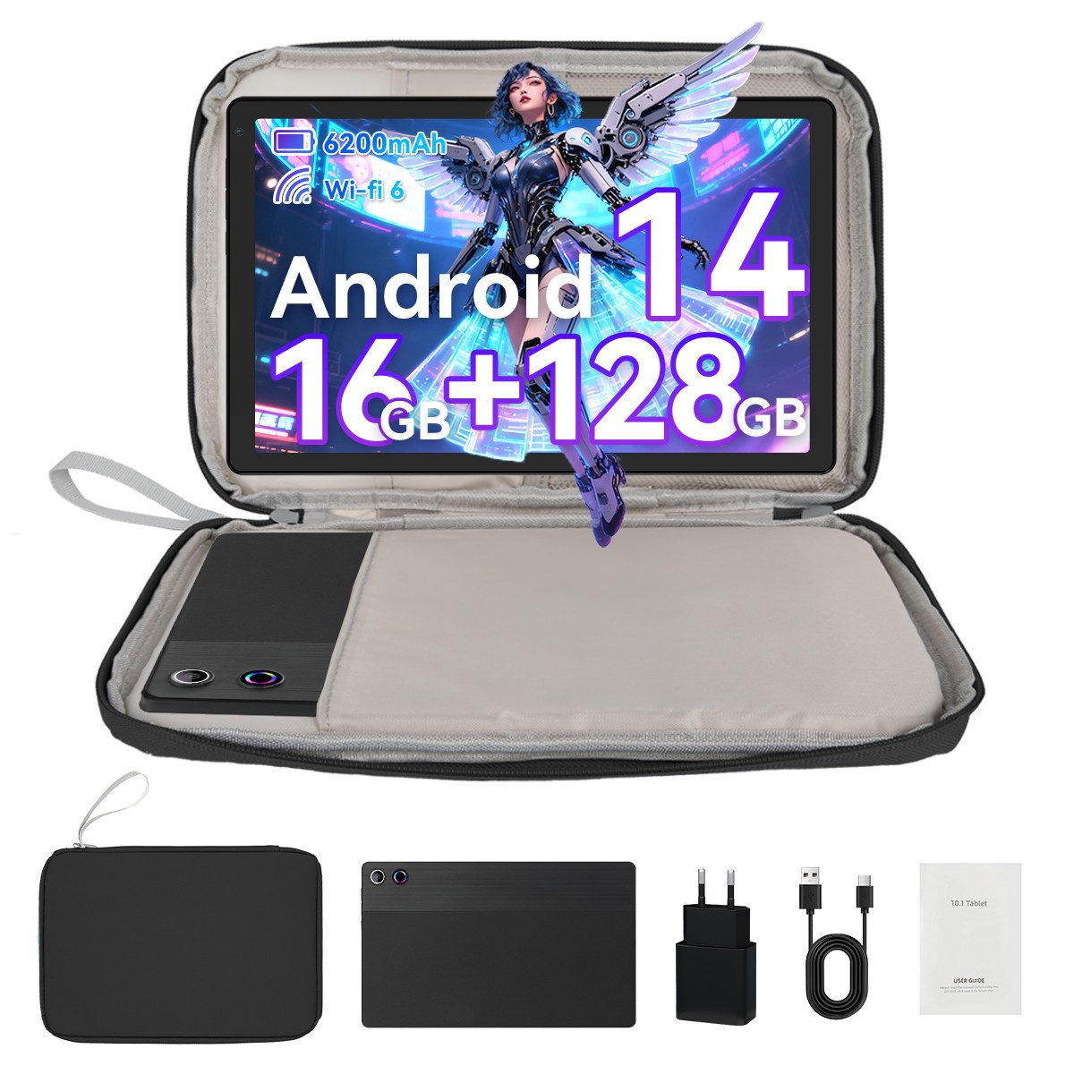 BUFO 10,4 Zoll Android 128GB+1TB Erweiterung HD 1280x800 WiFi 6 Tablet (10,4", 128 GB, Android)