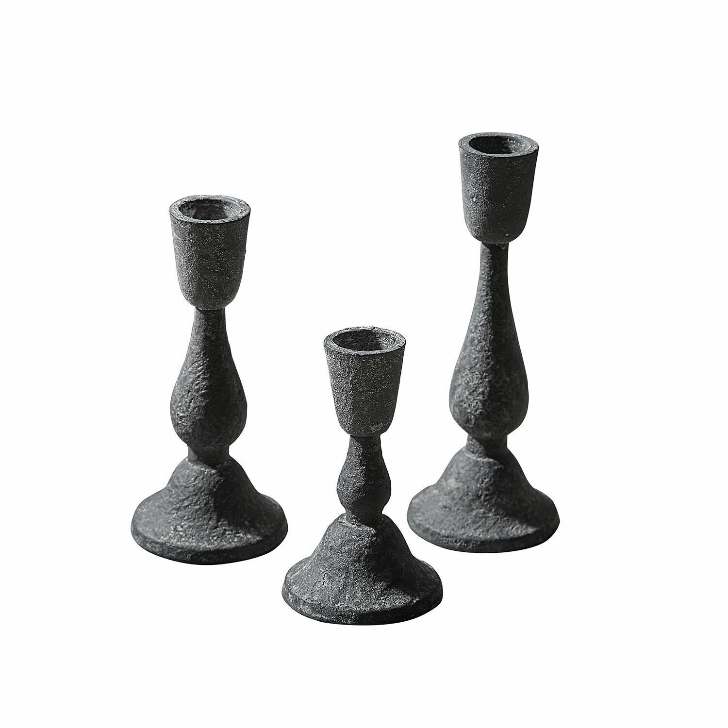 Mirabeau Kerzenständer Kerzenhalter 3er Set Lavignoux antikgrau günstig online kaufen