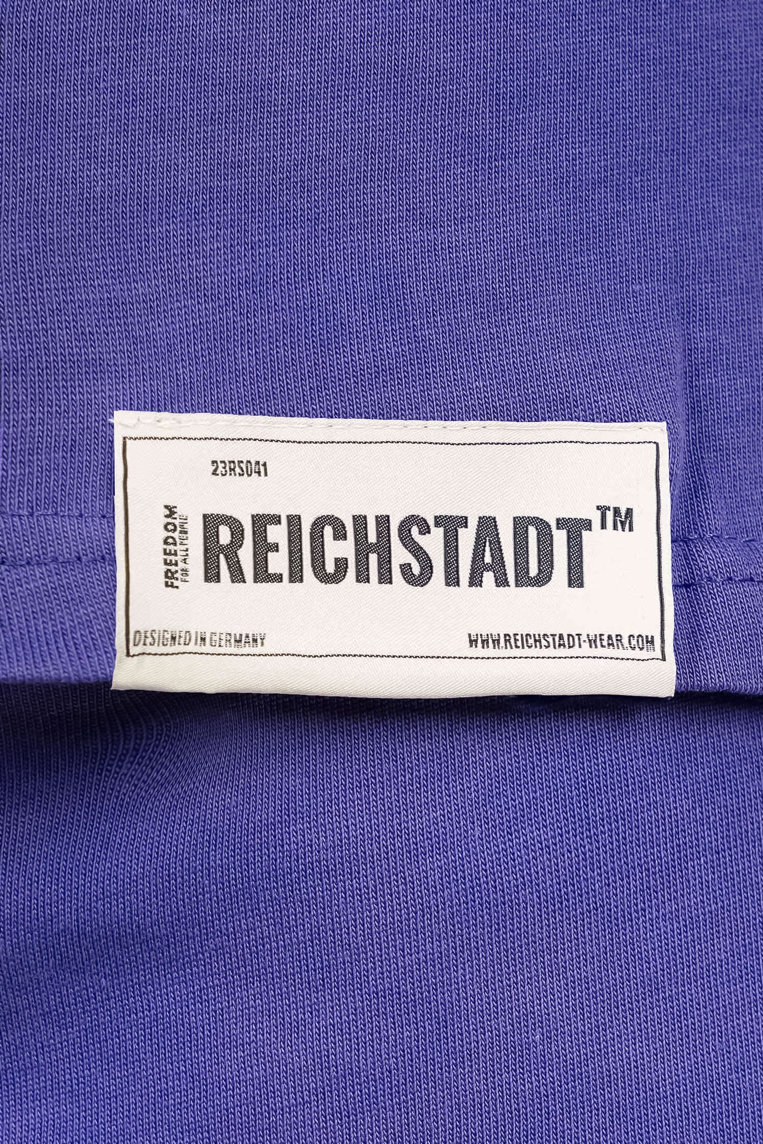 Reichstadt Oversize-Shirt Casual Kurzarm T-shirt 23RS041 Light Purple XS mit Stitching am Kragen
