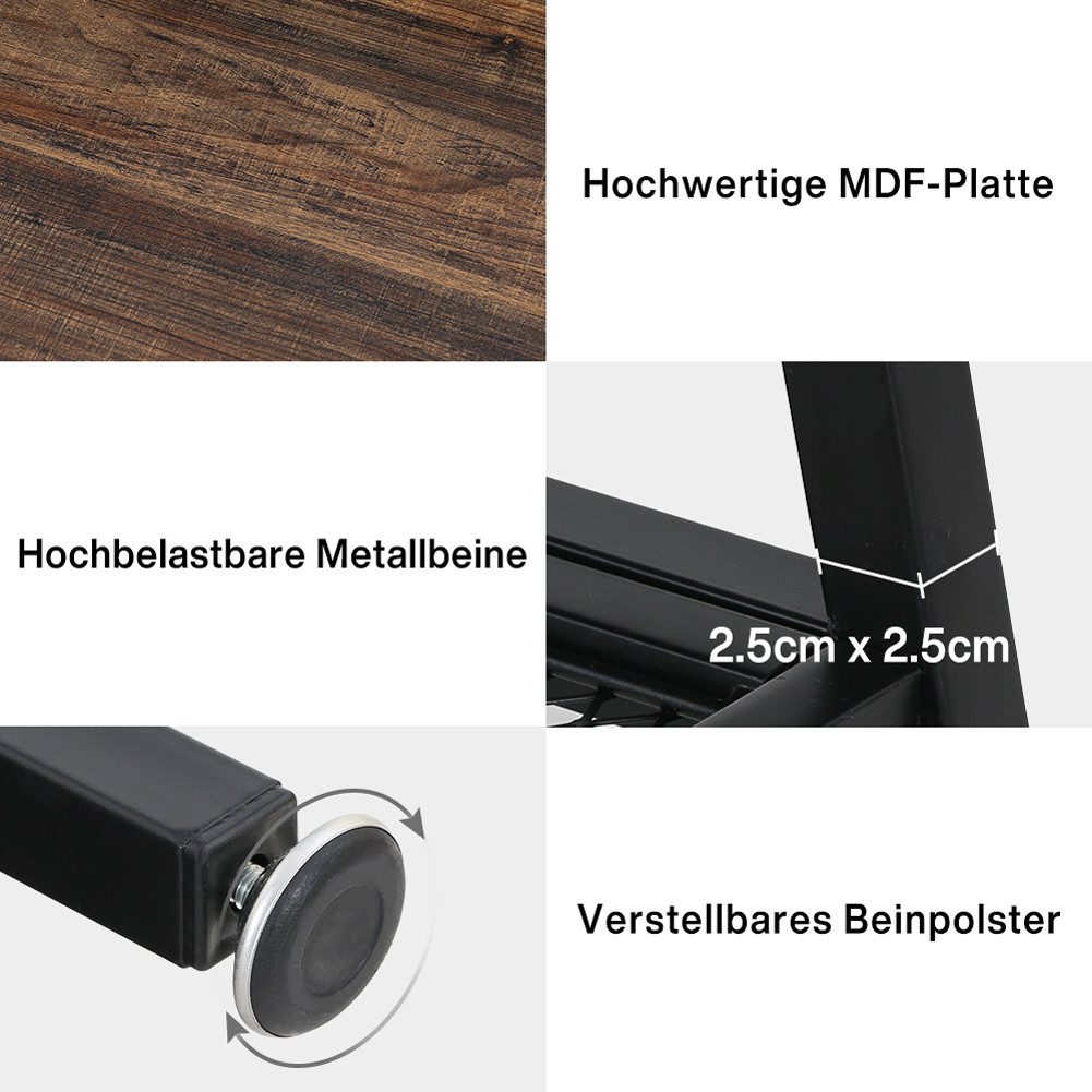 Tribesigns Beistelltisch Mit 2 Ablagen - Rustikaler Nachttisch Für Kleine Räume