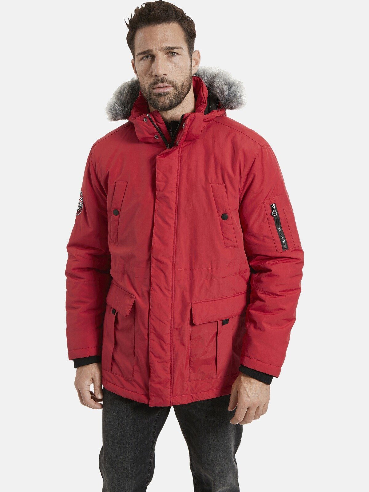 Jan Vanderstorm Outdoorjacke TOMMEN mit Taillen-Tunnelzug, Kapuze