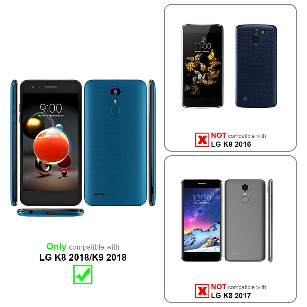 Cadorabo Handyhülle für LG K8 2018 / K9 2018 Hülle LG K8 2018 / K9 2018, Hülle Schutzhülle Blumen Flower mit Standfunktion Kartenfach Magnet