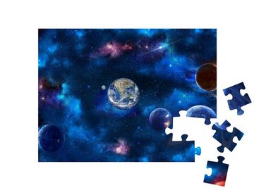 puzzleYOU Puzzle Weltraumszene mit Planeten, Sternen, 48 Puzzleteile, puzzleYOU-Kollektionen Planeten, Weltraum, Universum, Astronomie