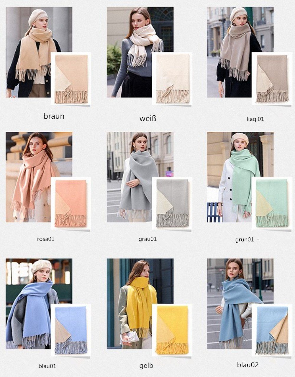 Schal,kuschelweich,Winter in Stil, Farben verschiedenen gray02 Poncho Damen Qualität,Neuer Modeschal XDeer Halstuch Damen Schal Geschenk für Frauen