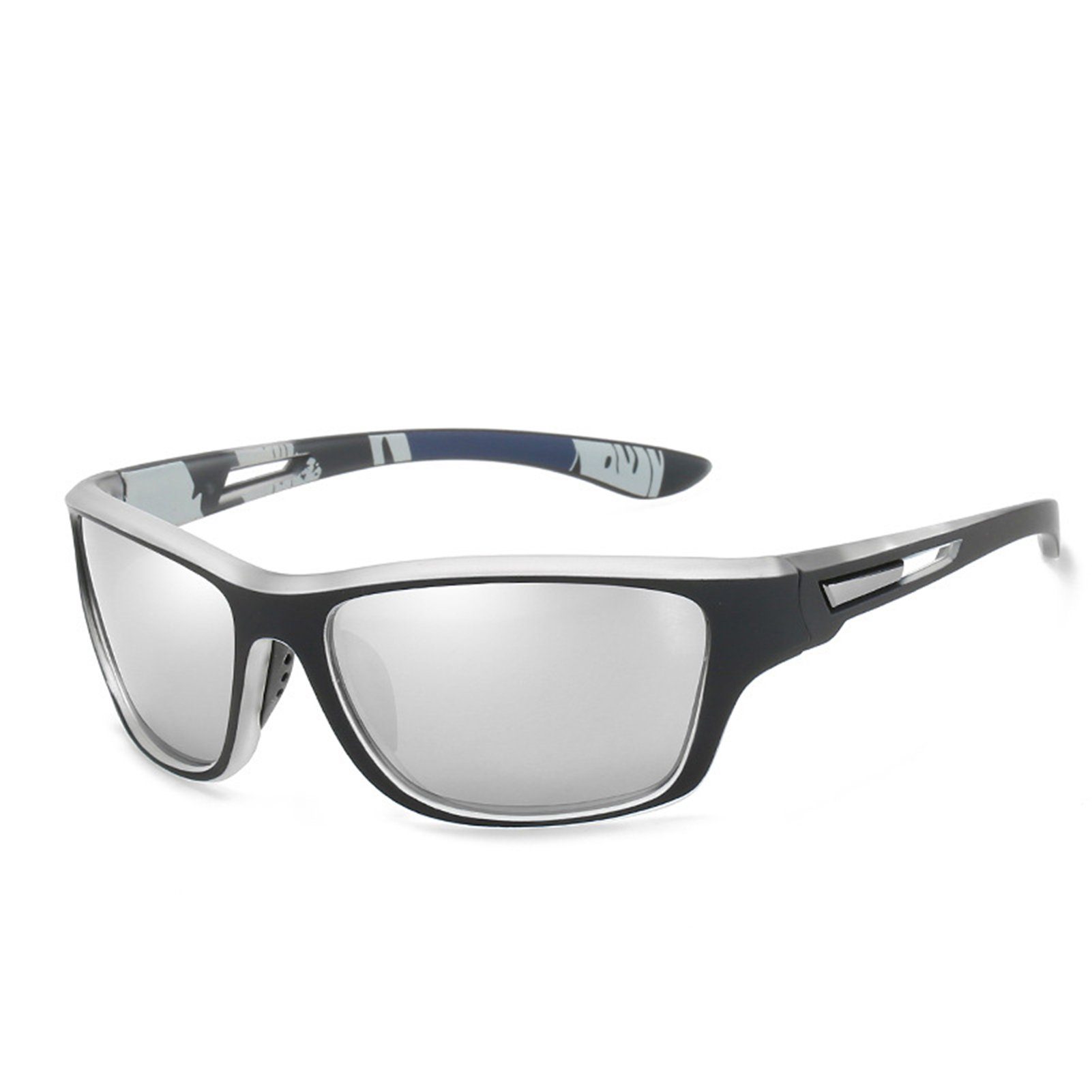 Blusmart Fahrradbrille Sportliche Polarisierte Sonnenbrille Für Männer Und Frauen white mercury in black and white frame