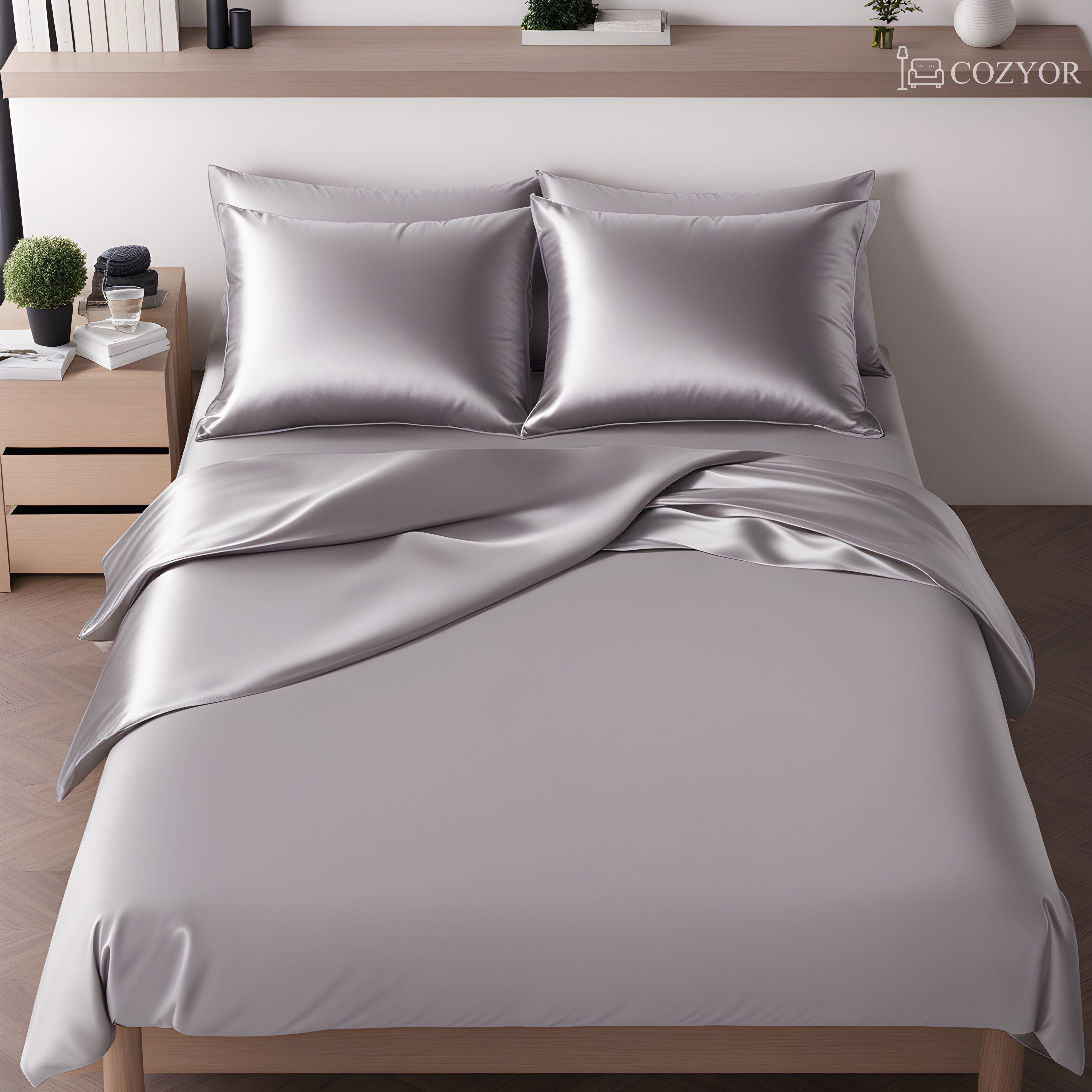 Cozyor Wendebettwäsche Satin glänzend matt 135x200, 155x200, 155x220, 200x2 günstig online kaufen