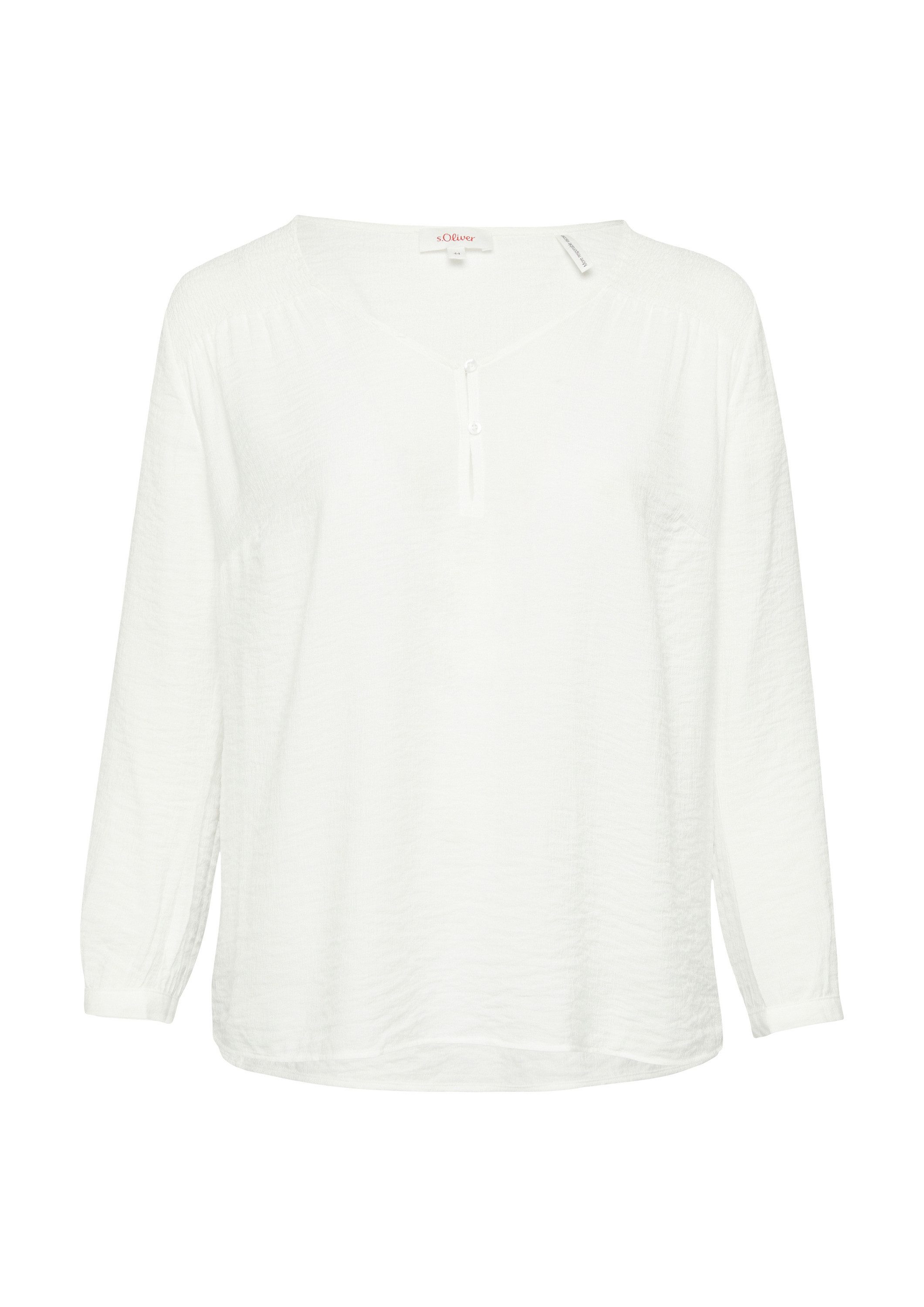 s.Oliver Langarmbluse Bluse Strukturierte Bluse aus Viskosemix mit Smok-Det günstig online kaufen