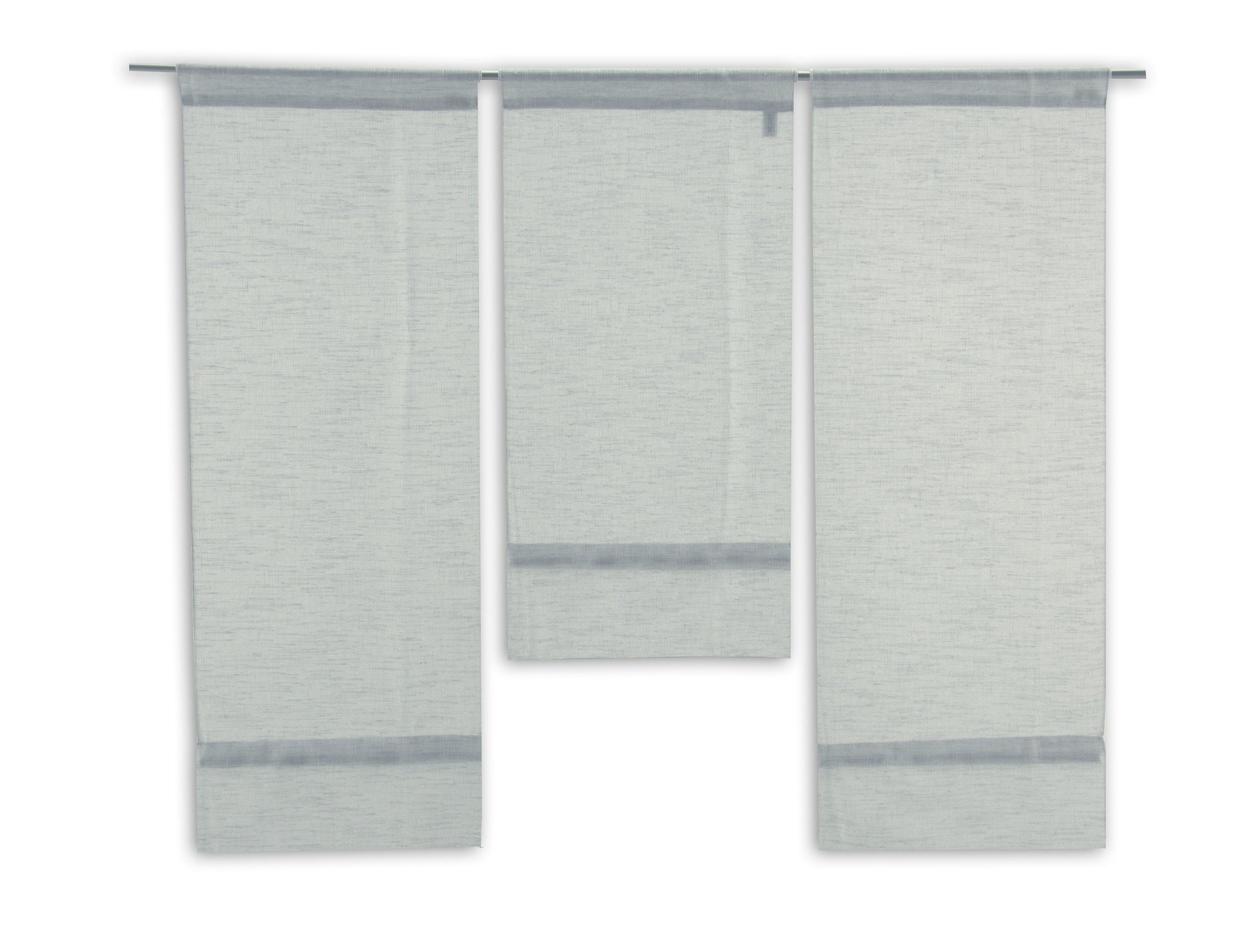 Scheibengardine 3-teiliges Mini-Flächenvorhang-Set in grau, 4015-11, Miniflächenvorhang, Clever-Kauf-24, (3 St)