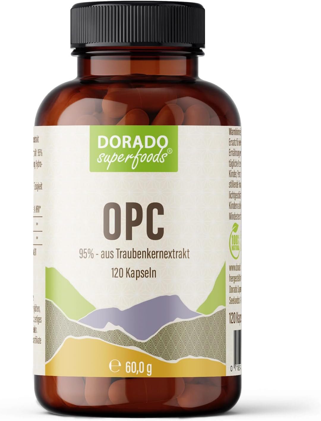 Dorado Superfoods OPC 95% Traubenkern Extrakt Kapseln - 120 x Stück, hochkonzentriert Kapseln, 120 St., 60 g